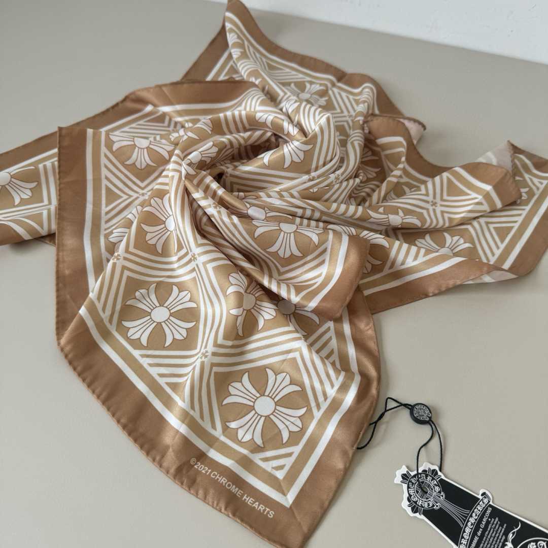 Chrome Heart Square Silk Scarf - DesignerGu