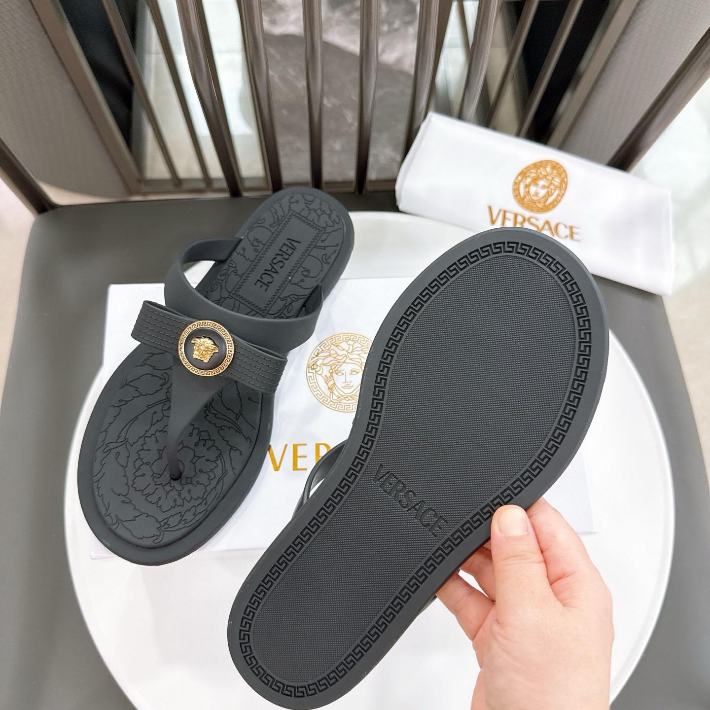 Versace Alia Medusa Embellished Slippers - DesignerGu