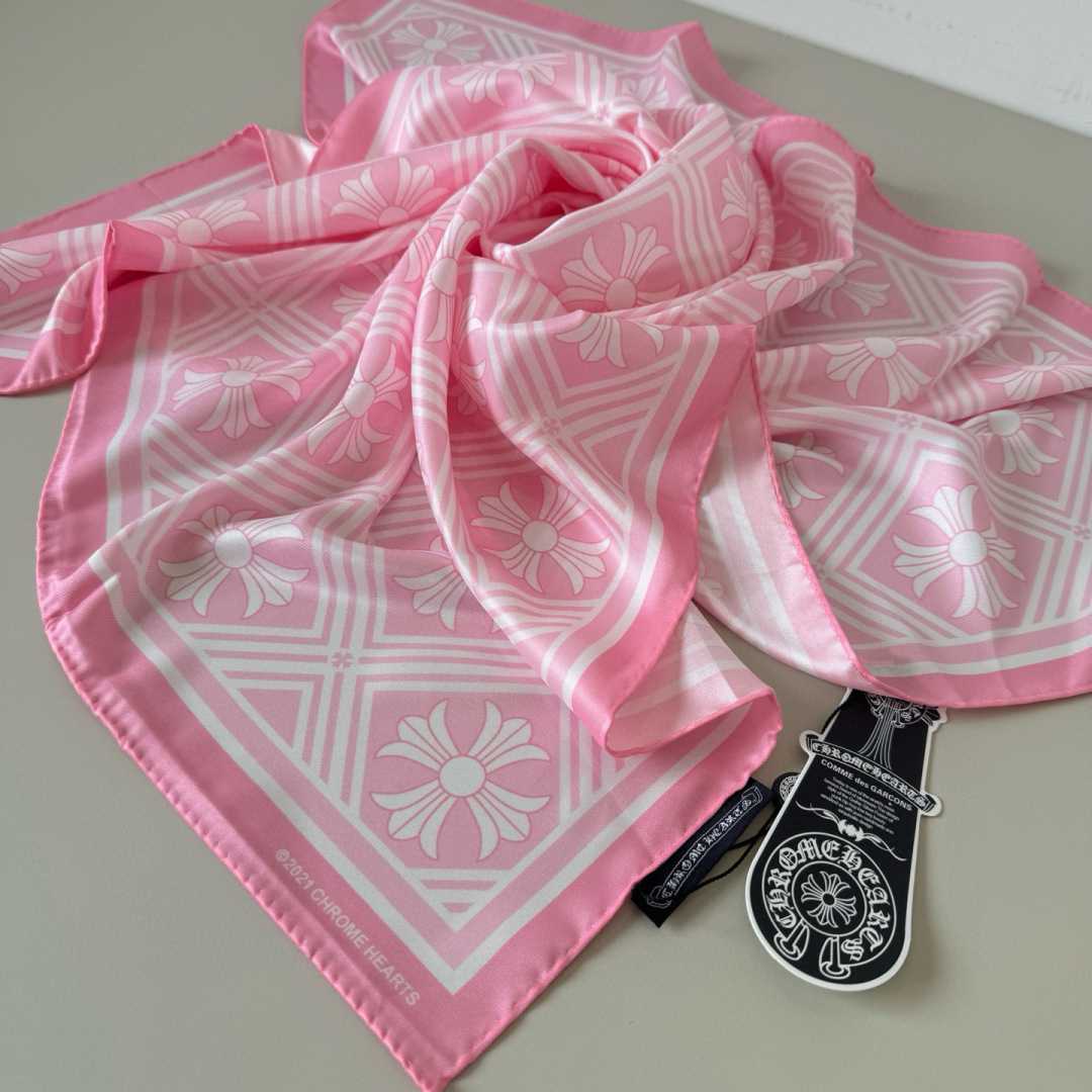 Chrome Heart Square Silk Scarf - DesignerGu