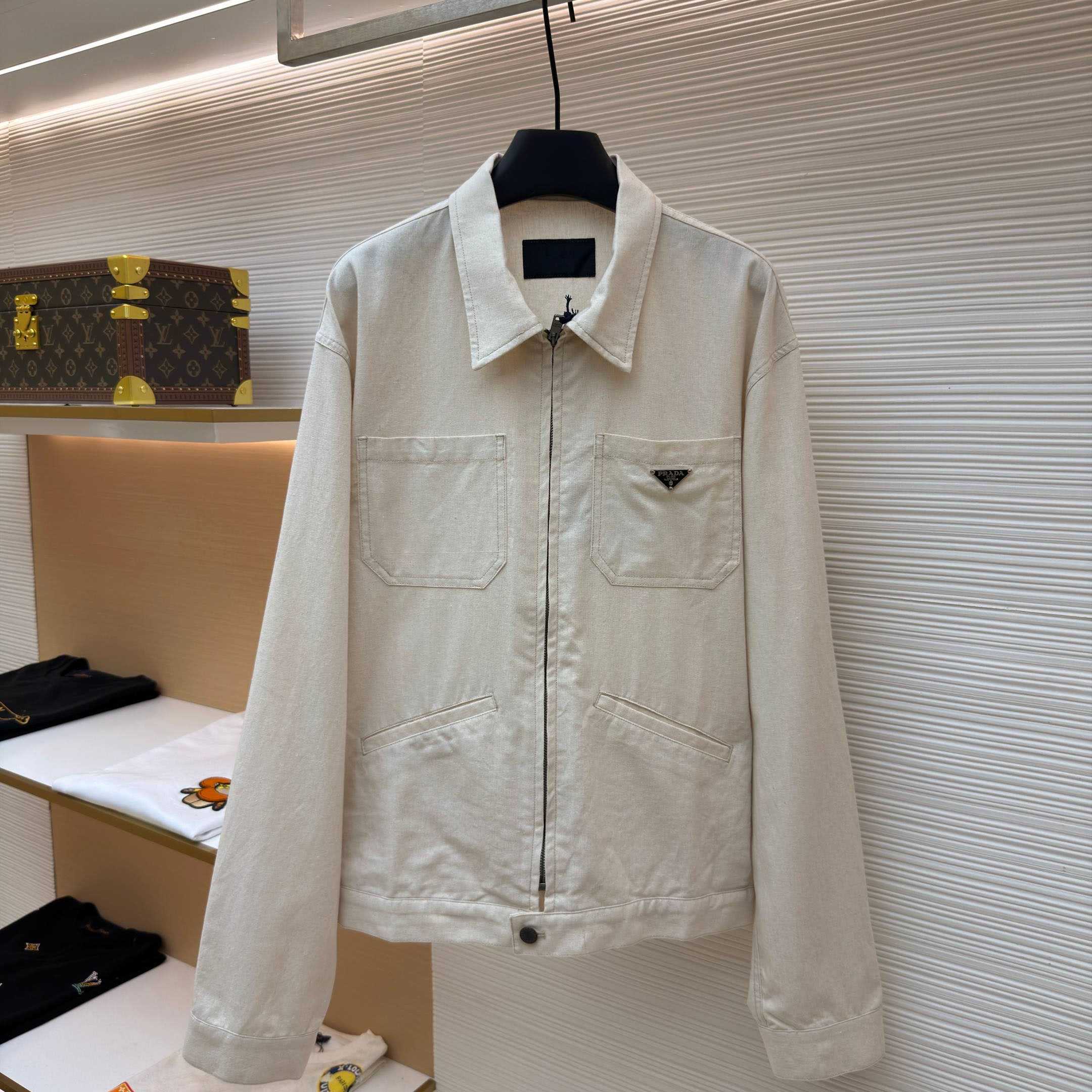 Prada Chambray Blouson Jacket - DesignerGu