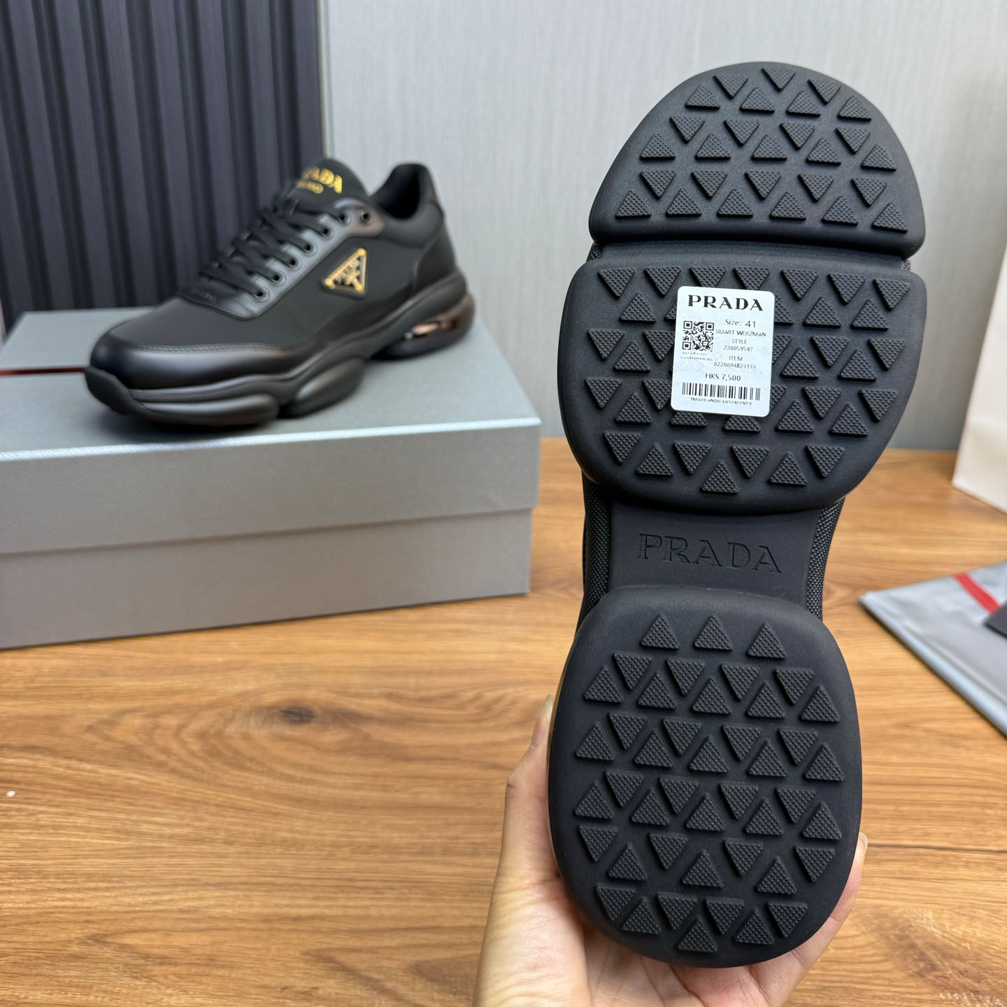 Prada Leather Sneakers - DesignerGu