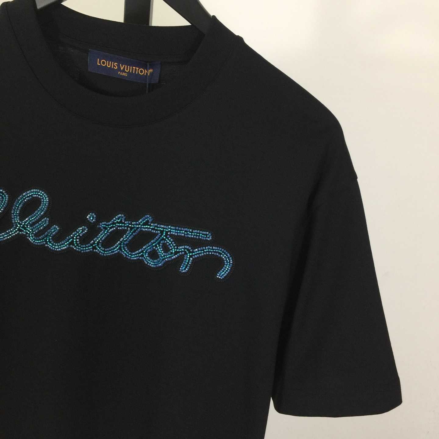 Louis Vuitton Logo Cotton T-Shirt  - DesignerGu