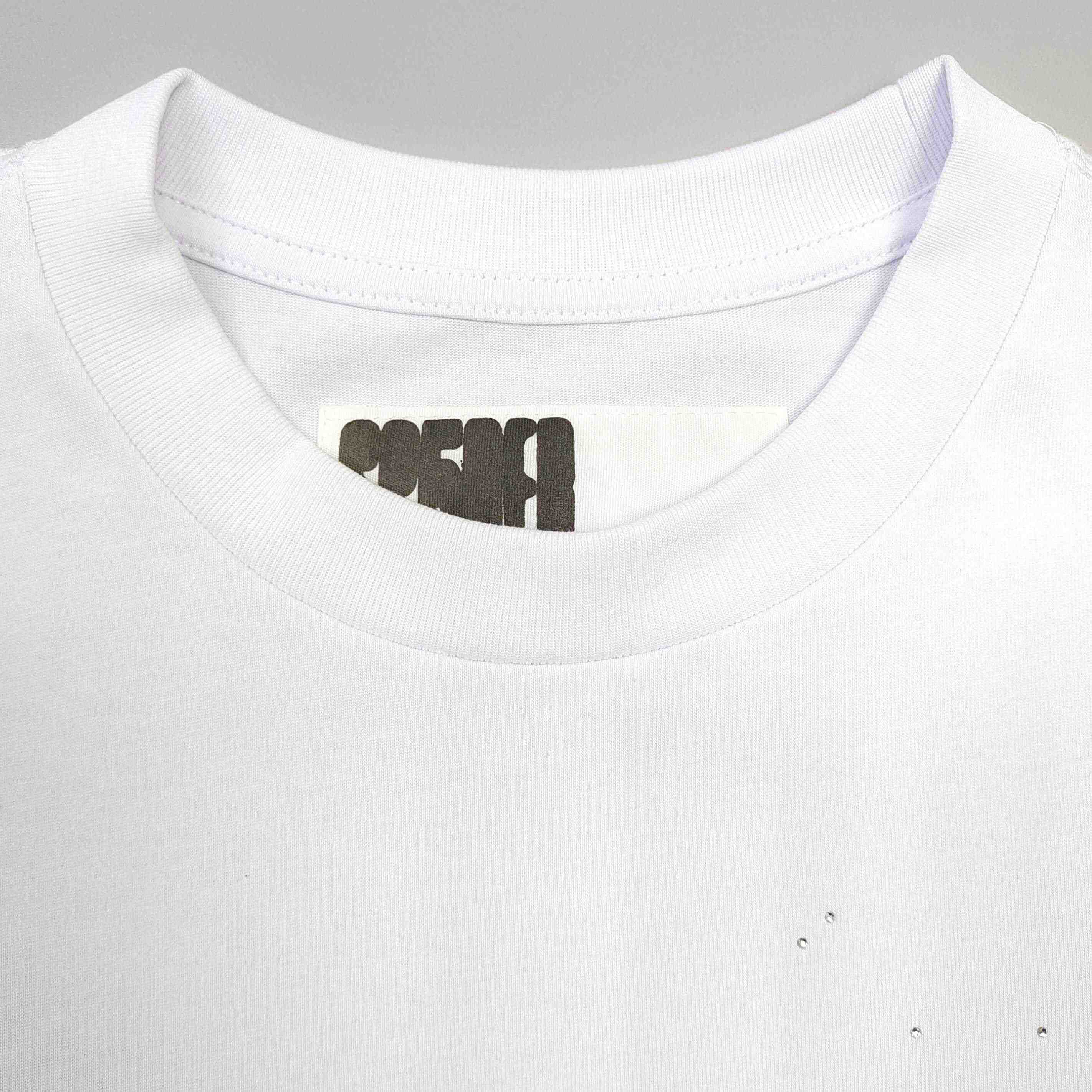 Sp5der Rhinestone Silk Tee 'White' - DesignerGu