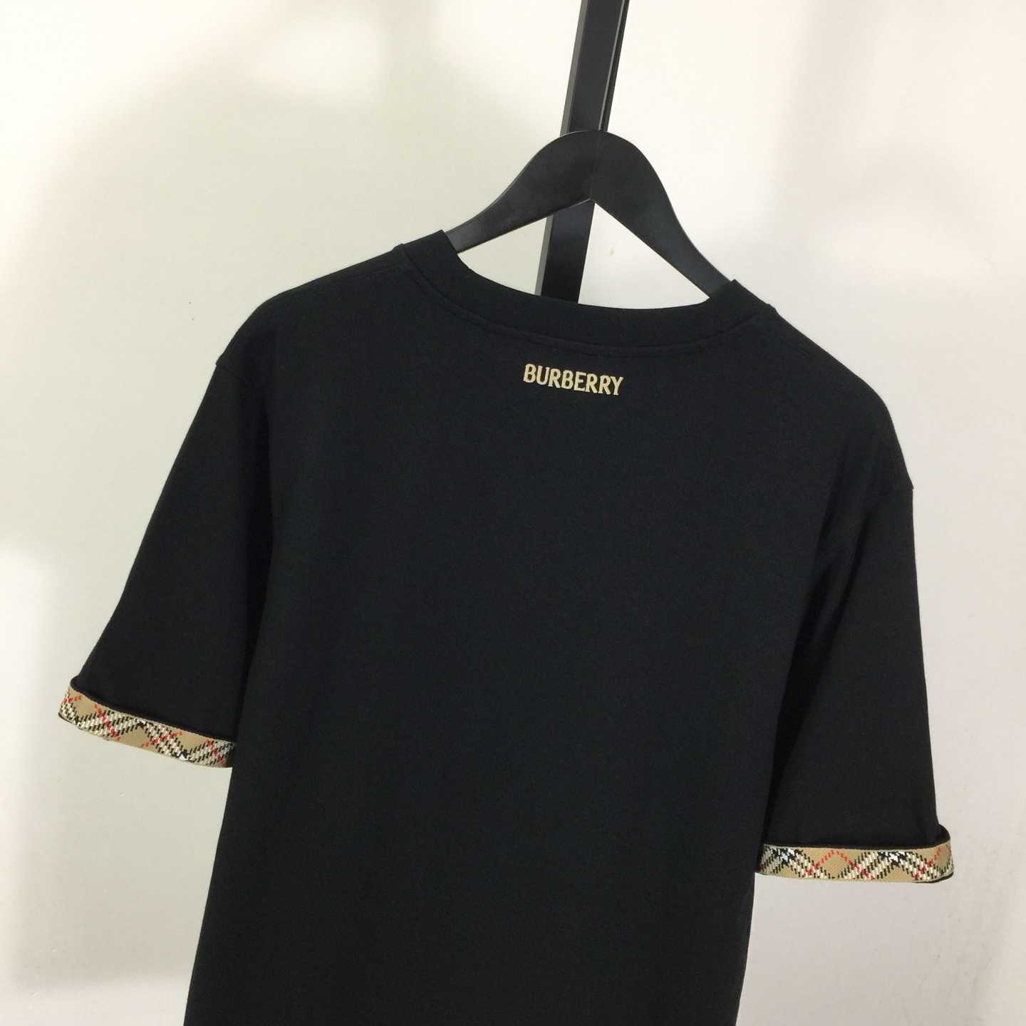 Burberry Check Trim Cotton T-shirt - DesignerGu