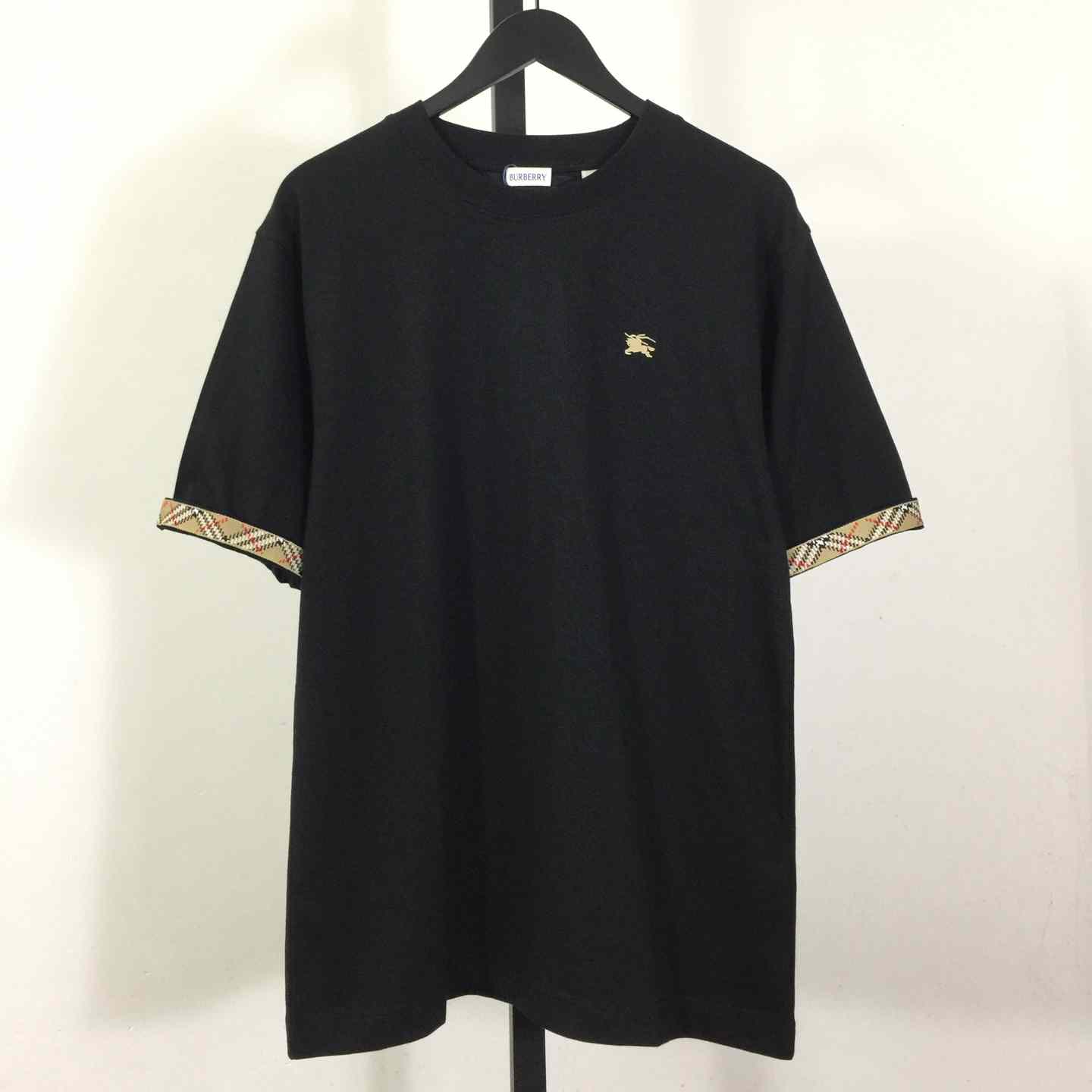 Burberry Check Trim Cotton T-shirt - DesignerGu
