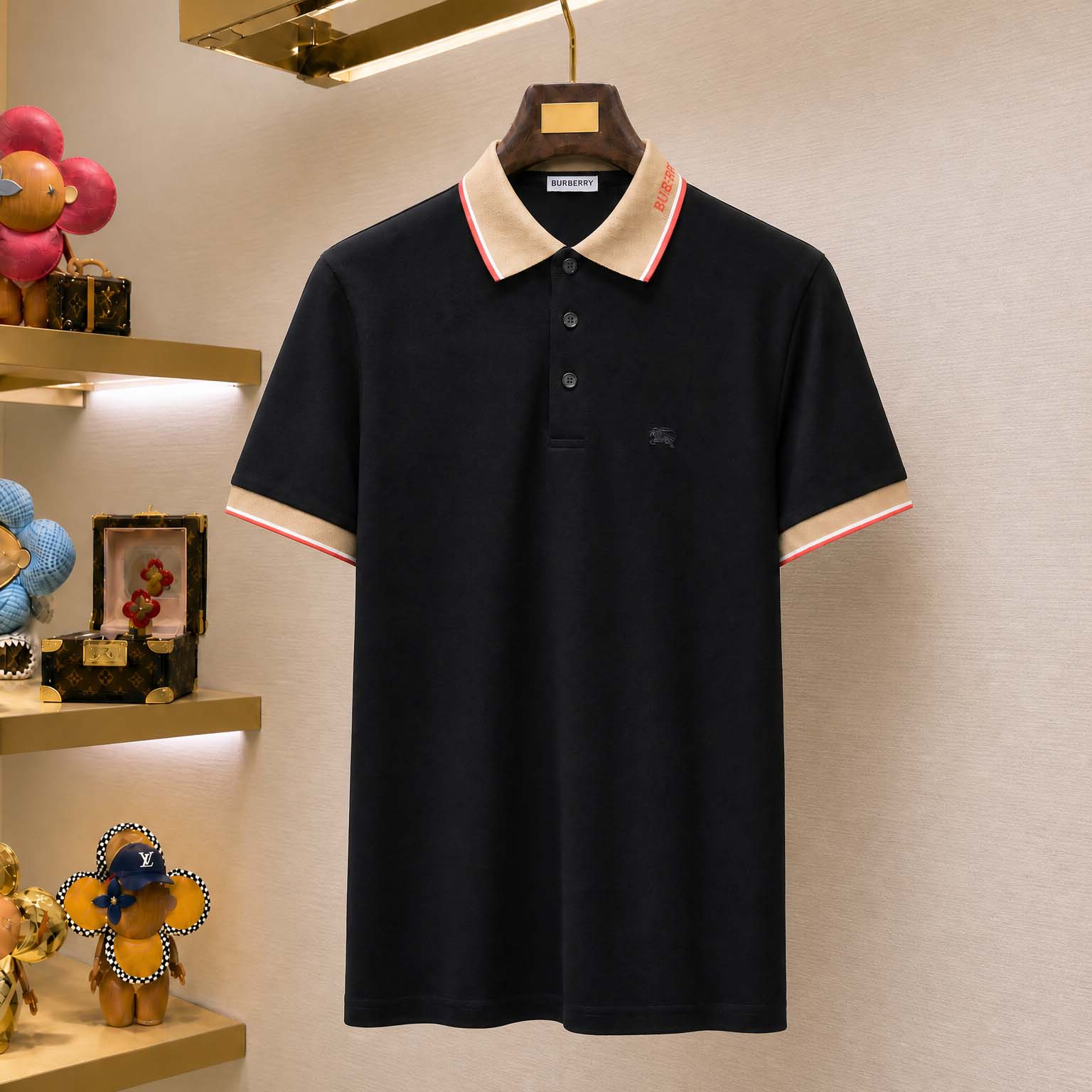 Burberry Logo Collar Cotton Polo Shirt - DesignerGu