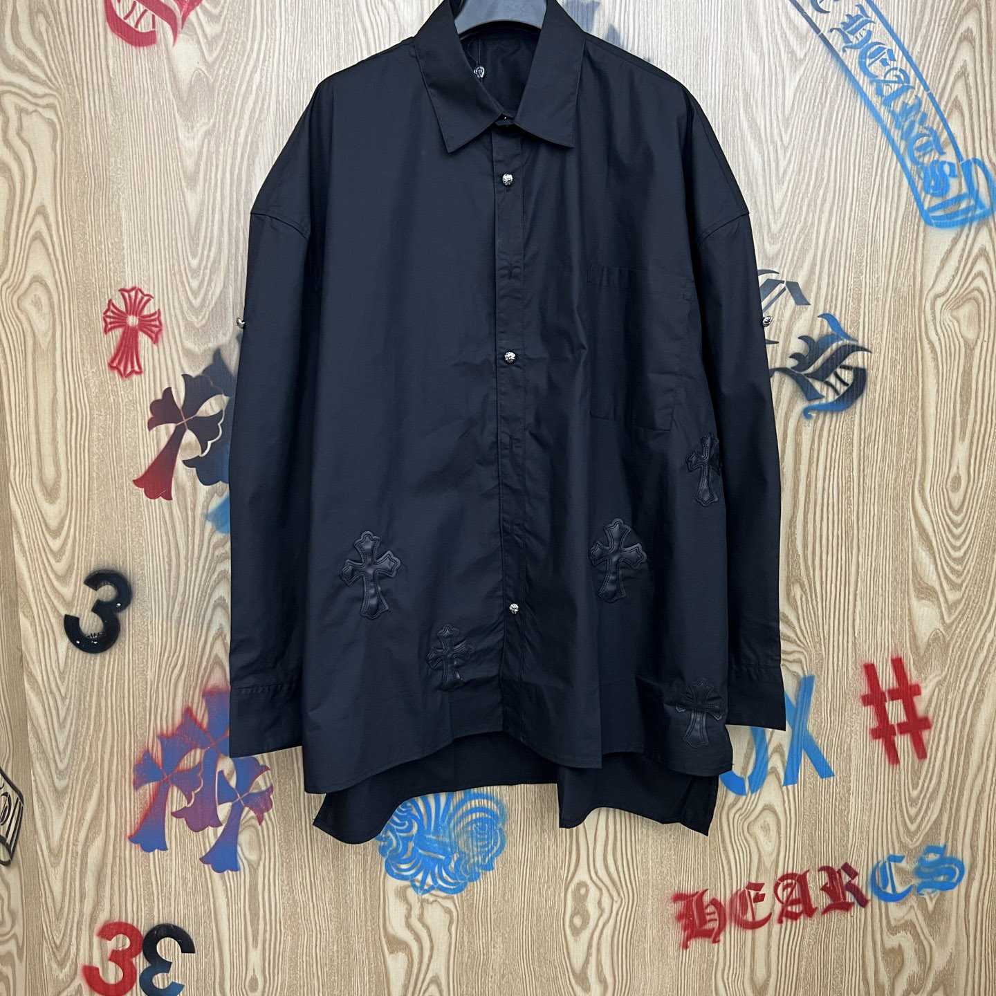 Chrome Hearts  Oversized Cross Patch Shirt - DesignerGu