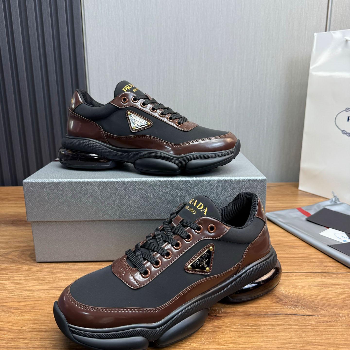 Prada Leather Sneakers - DesignerGu