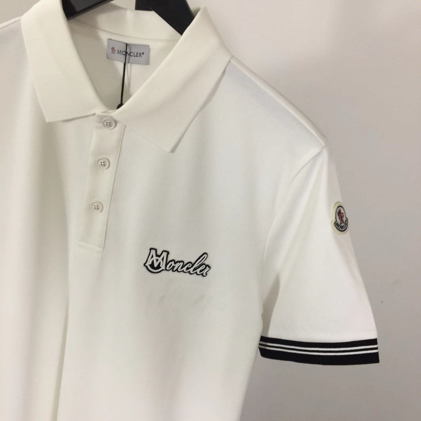 Moncler Logo-Embroidered Cotton Polo Shirt - DesignerGu