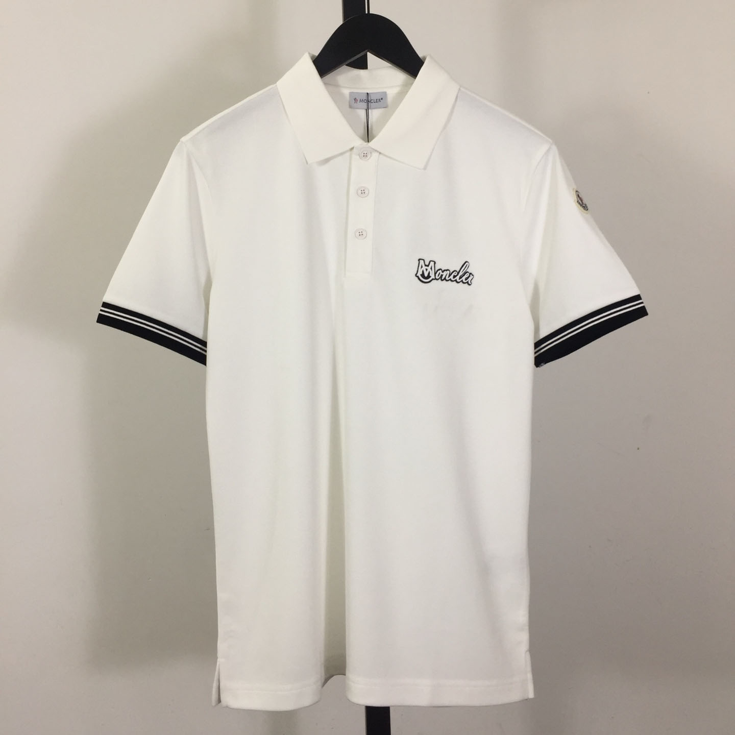 Moncler Logo-Embroidered Cotton Polo Shirt - DesignerGu