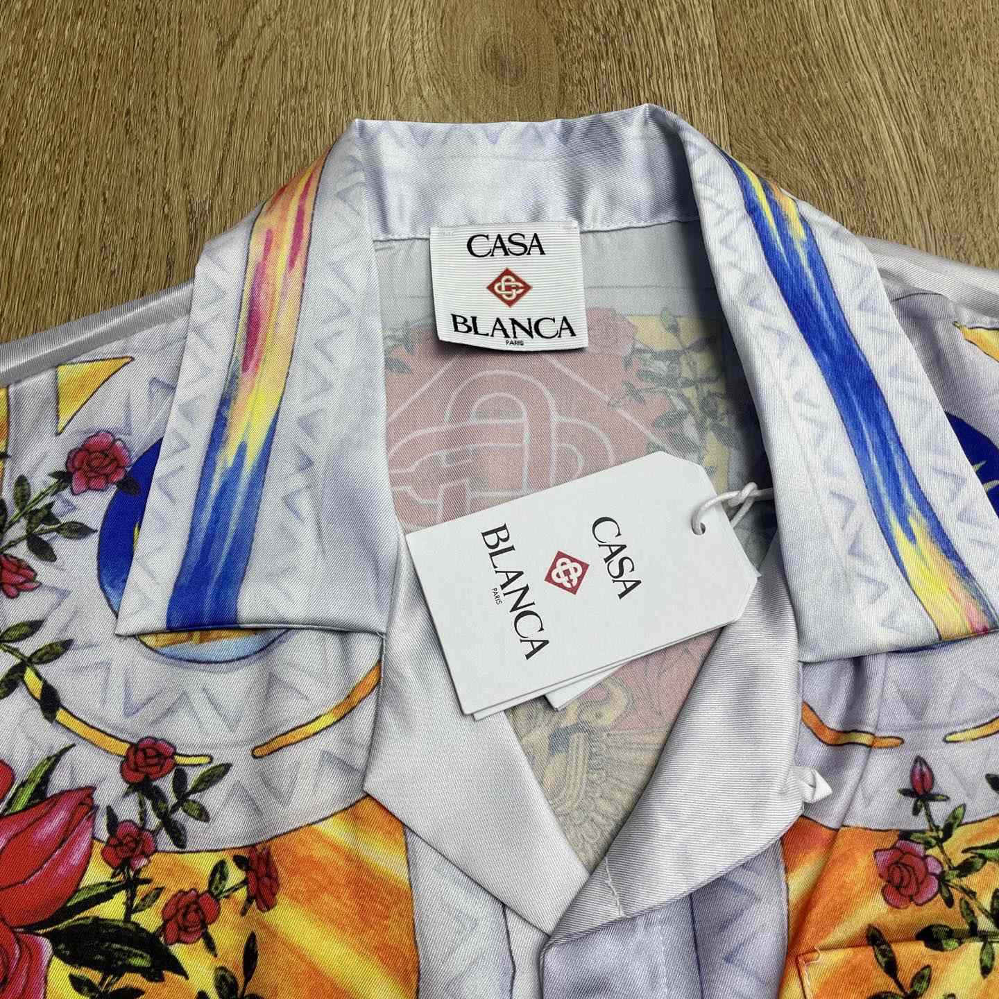 Casablanca La Tornade De Rose Short Sleeve Silk Shirt CA3542 - DesignerGu
