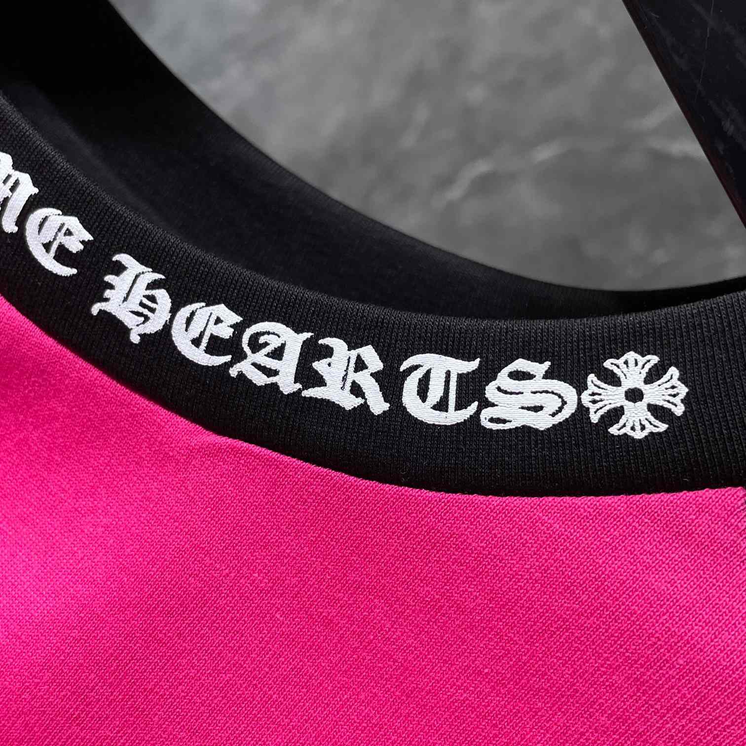 Chrome Hearts  Pink And Black Baseball Tee - DesignerGu