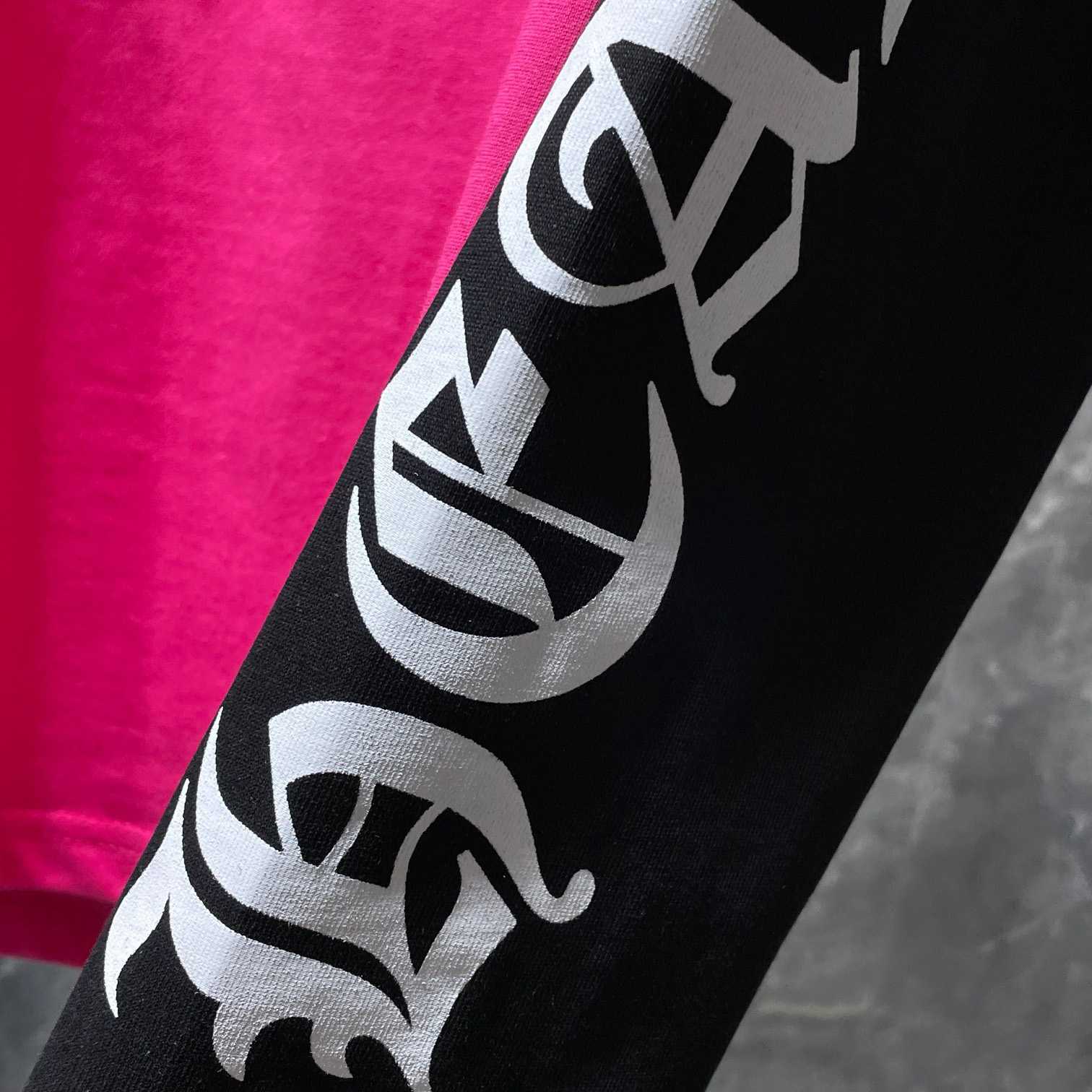 Chrome Hearts  Pink And Black Baseball Tee - DesignerGu