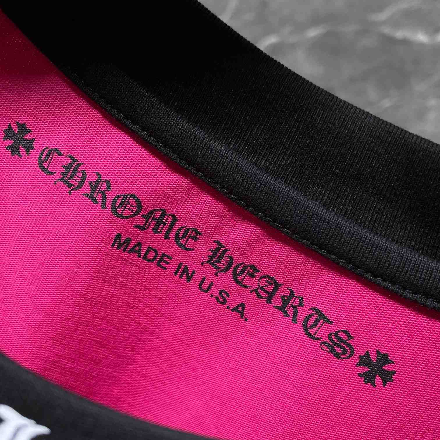 Chrome Hearts  Pink And Black Baseball Tee - DesignerGu