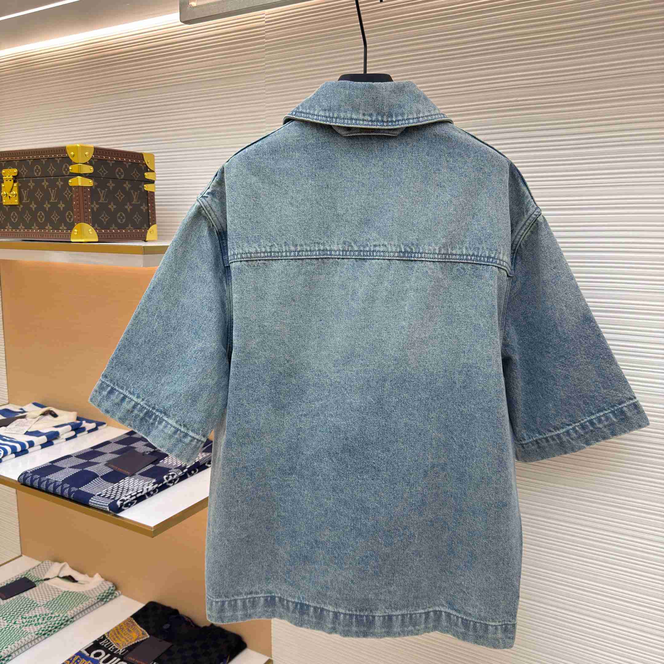 Louis Vuitton Short Sleeve Denim Workwear Shirt - DesignerGu