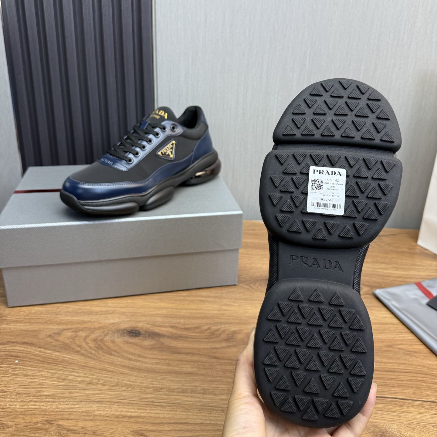 Prada Leather Sneakers - DesignerGu