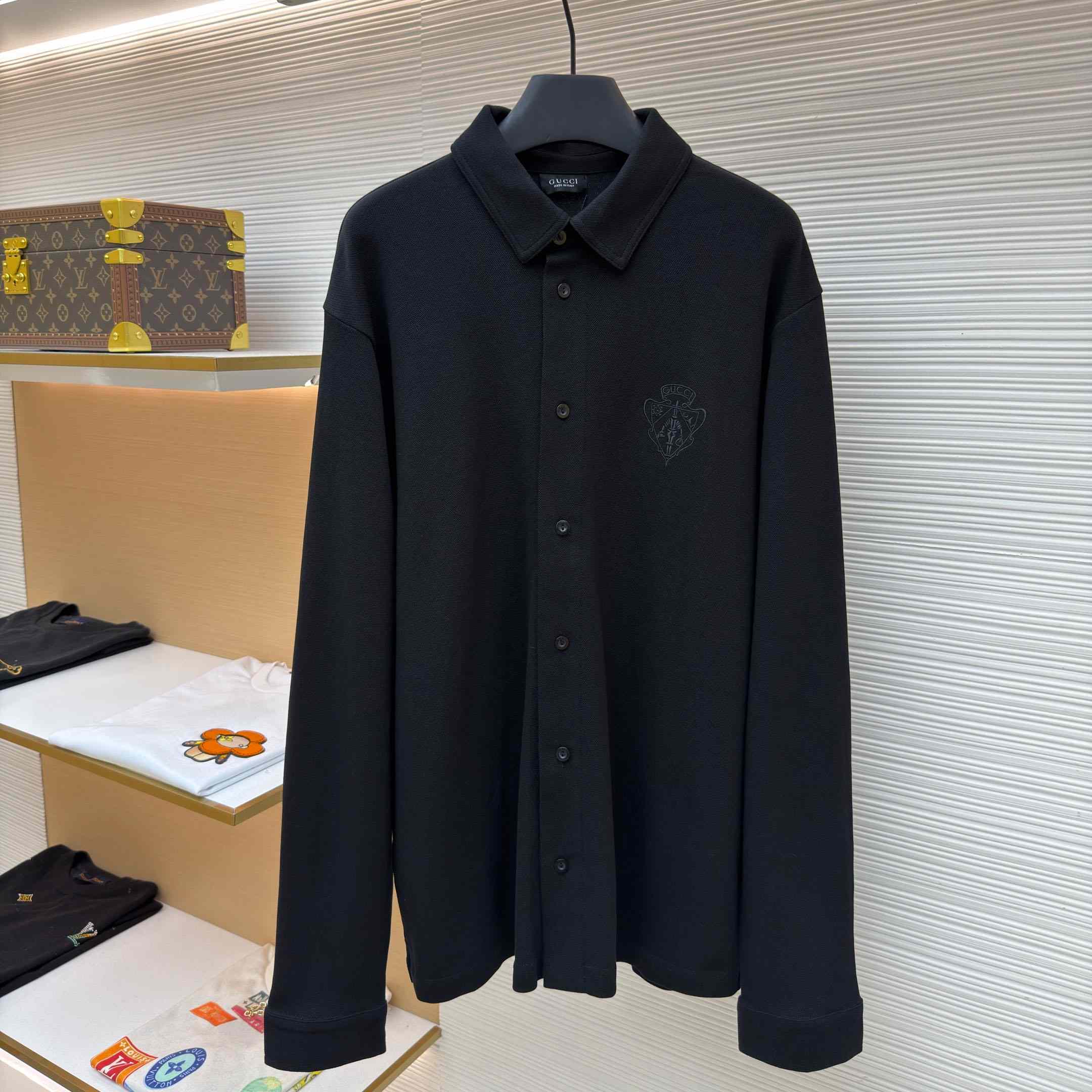 Gucci Cotton Piquet Shirt With Embroidery - DesignerGu