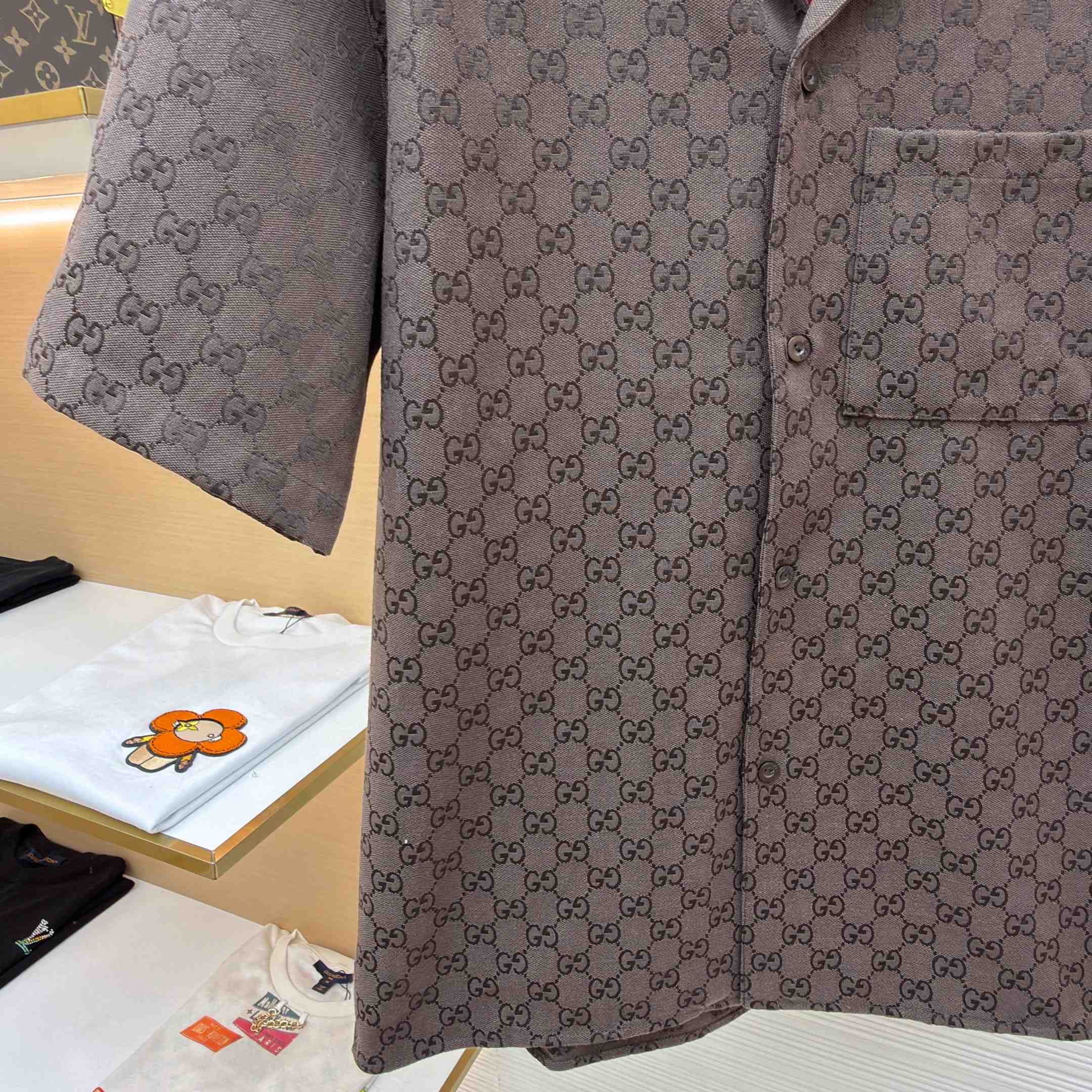 Gucci GG Canvas Linen Blend Bowling Shirt - DesignerGu