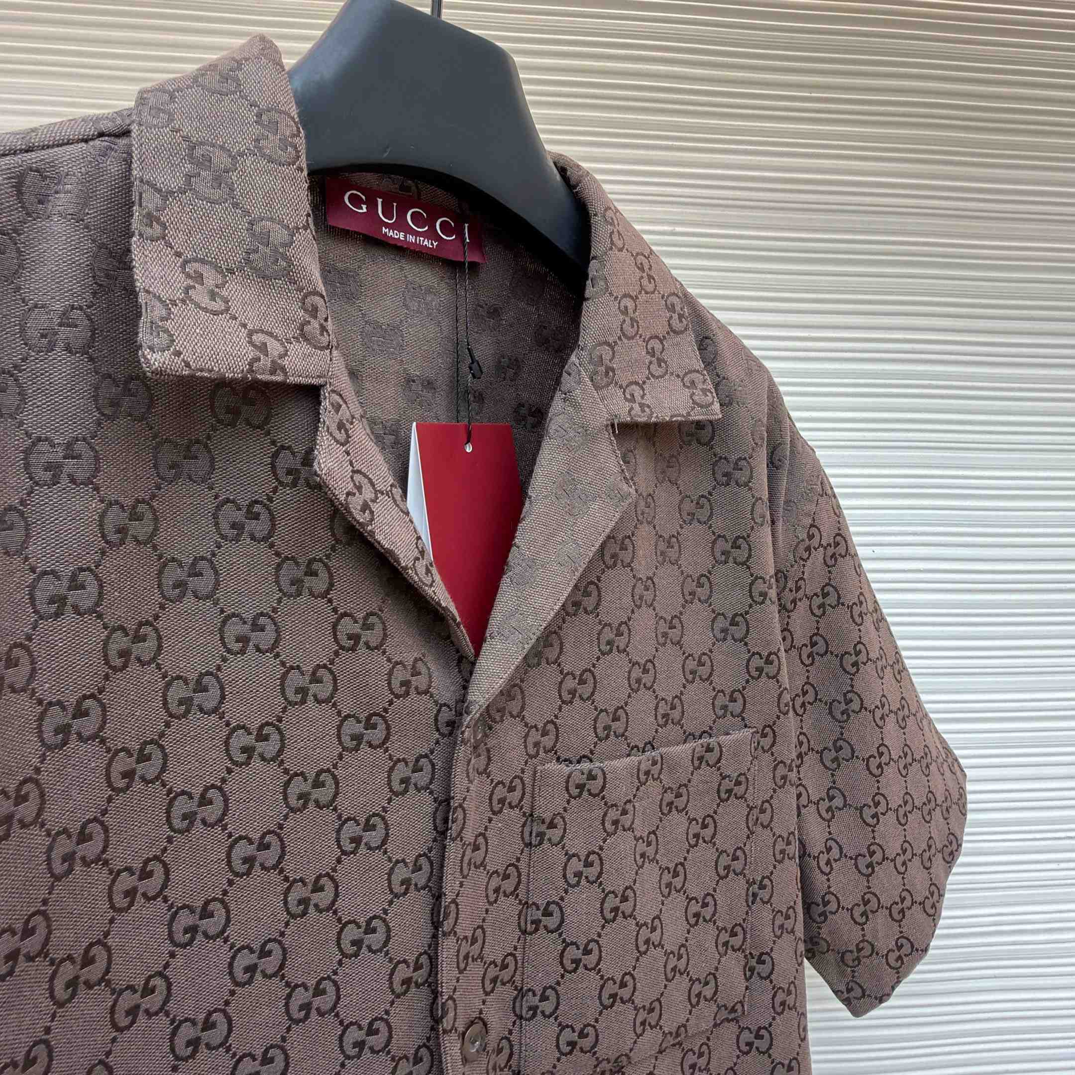 Gucci GG Canvas Linen Blend Bowling Shirt - DesignerGu