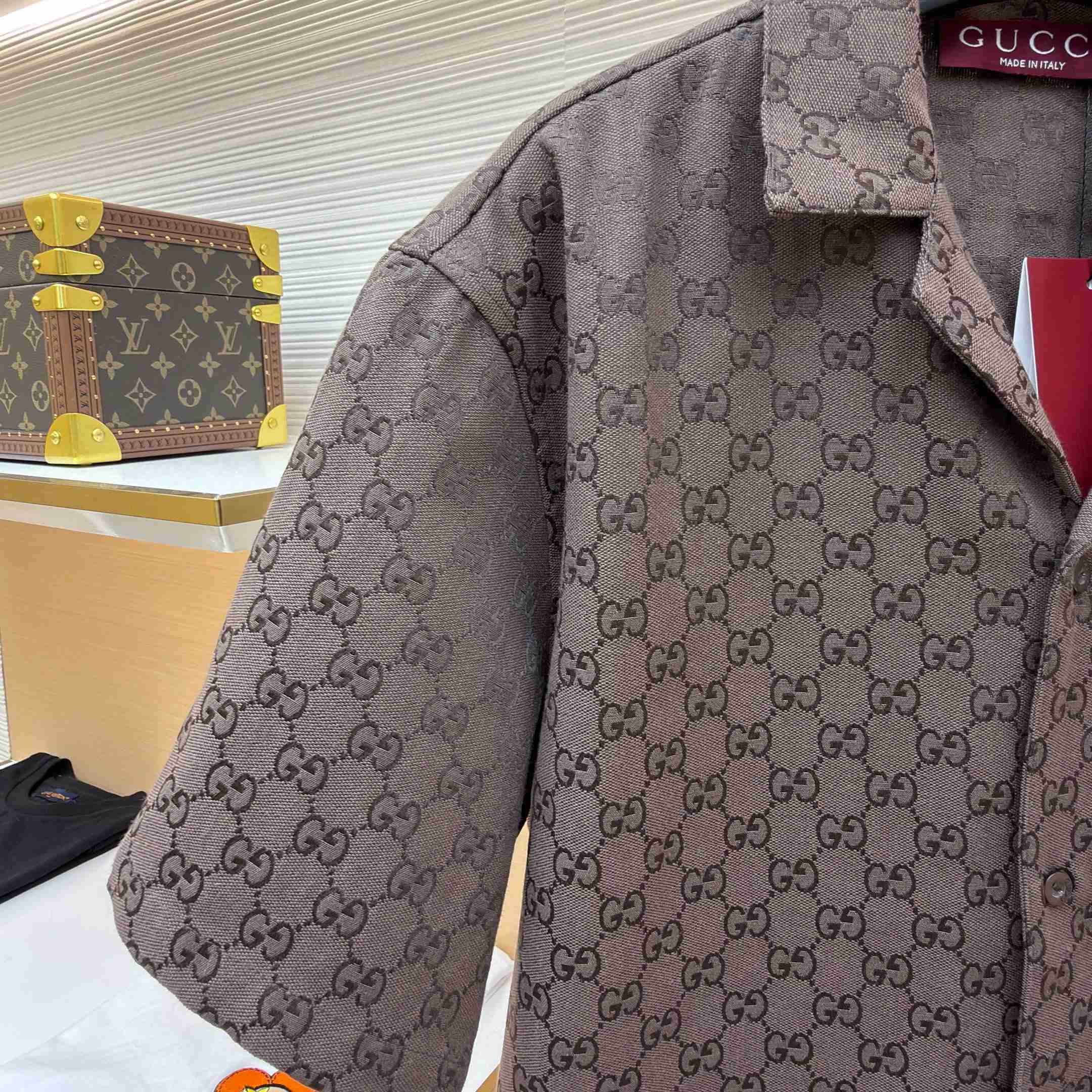 Gucci GG Canvas Linen Blend Bowling Shirt - DesignerGu