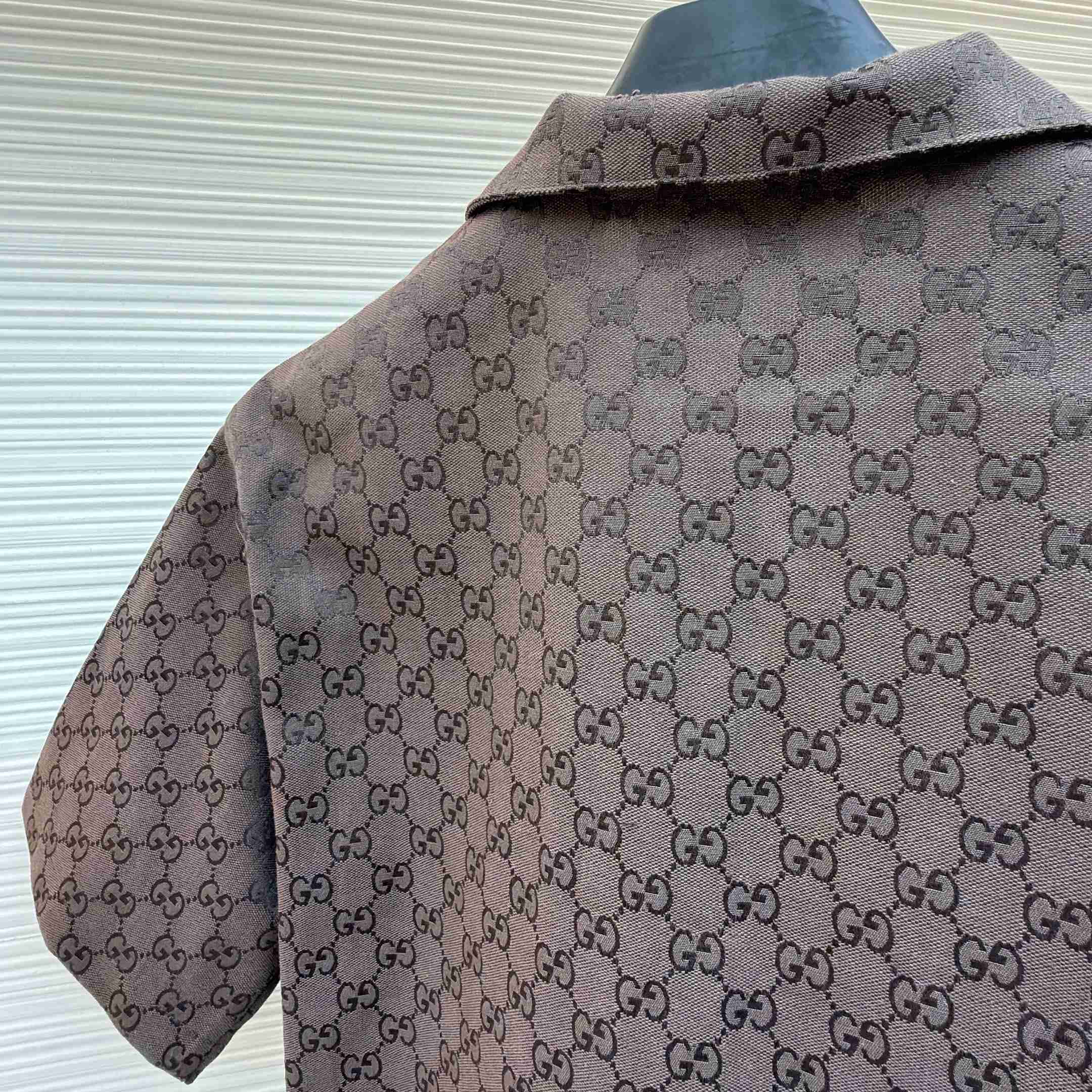 Gucci GG Canvas Linen Blend Bowling Shirt - DesignerGu
