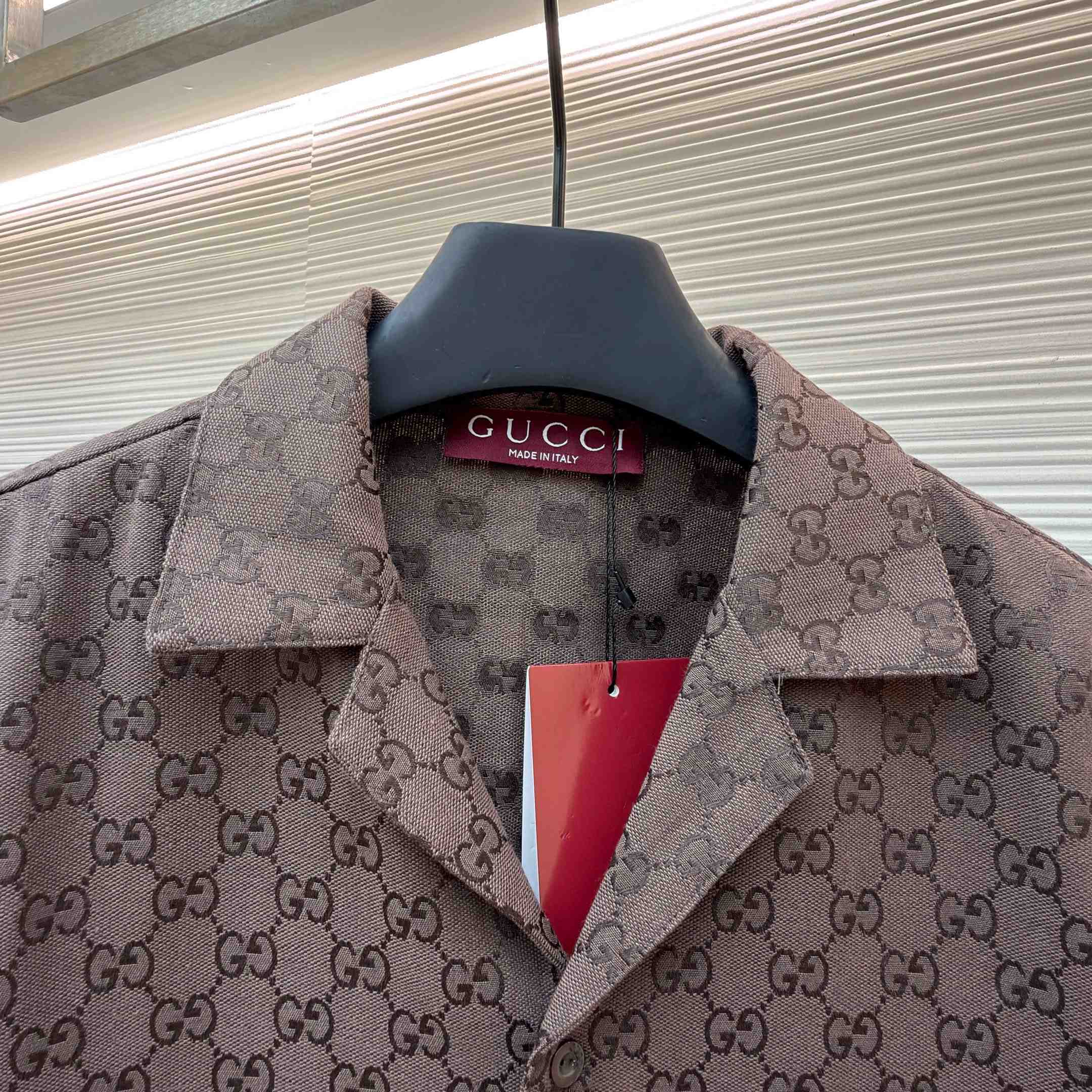 Gucci GG Canvas Linen Blend Bowling Shirt - DesignerGu