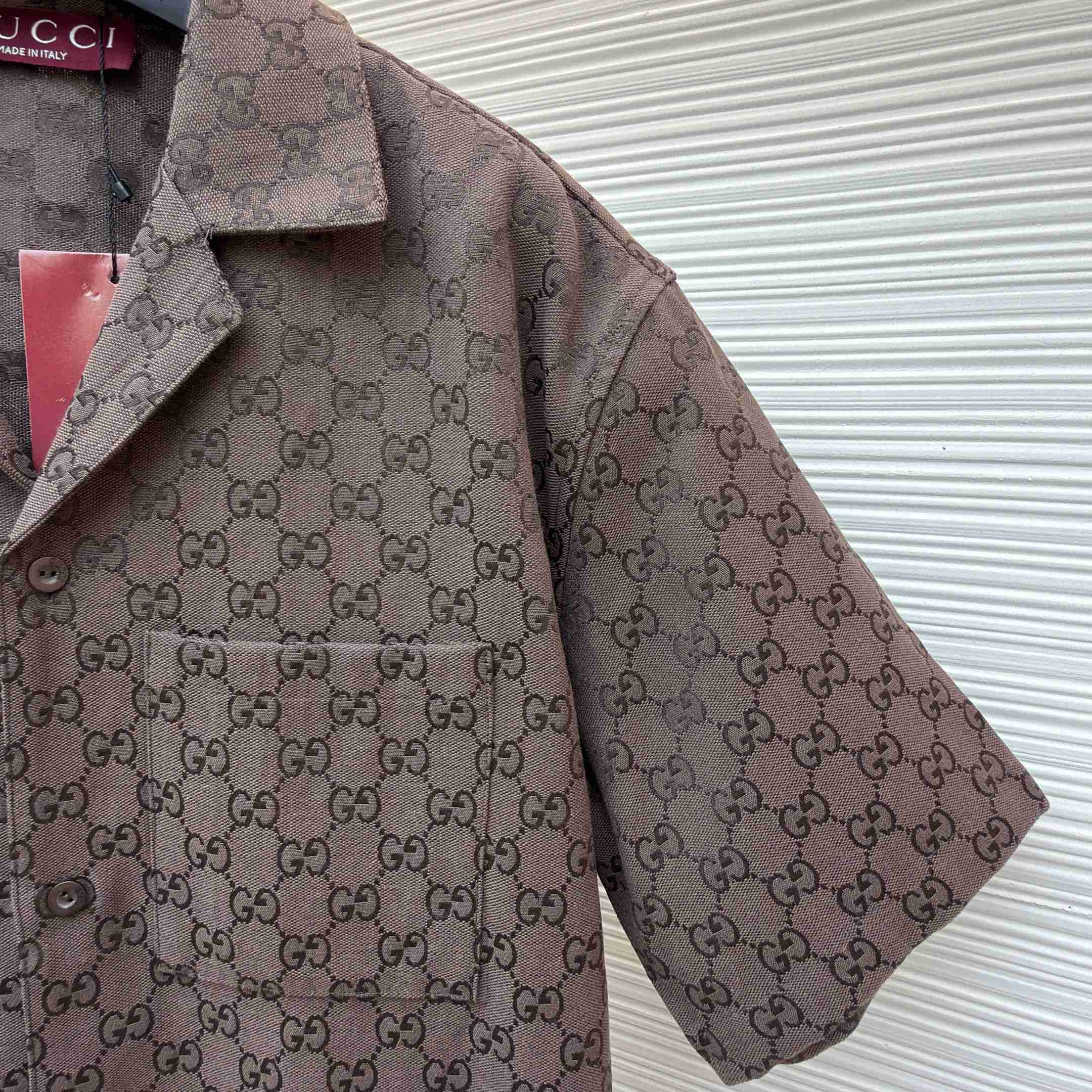 Gucci GG Canvas Linen Blend Bowling Shirt - DesignerGu