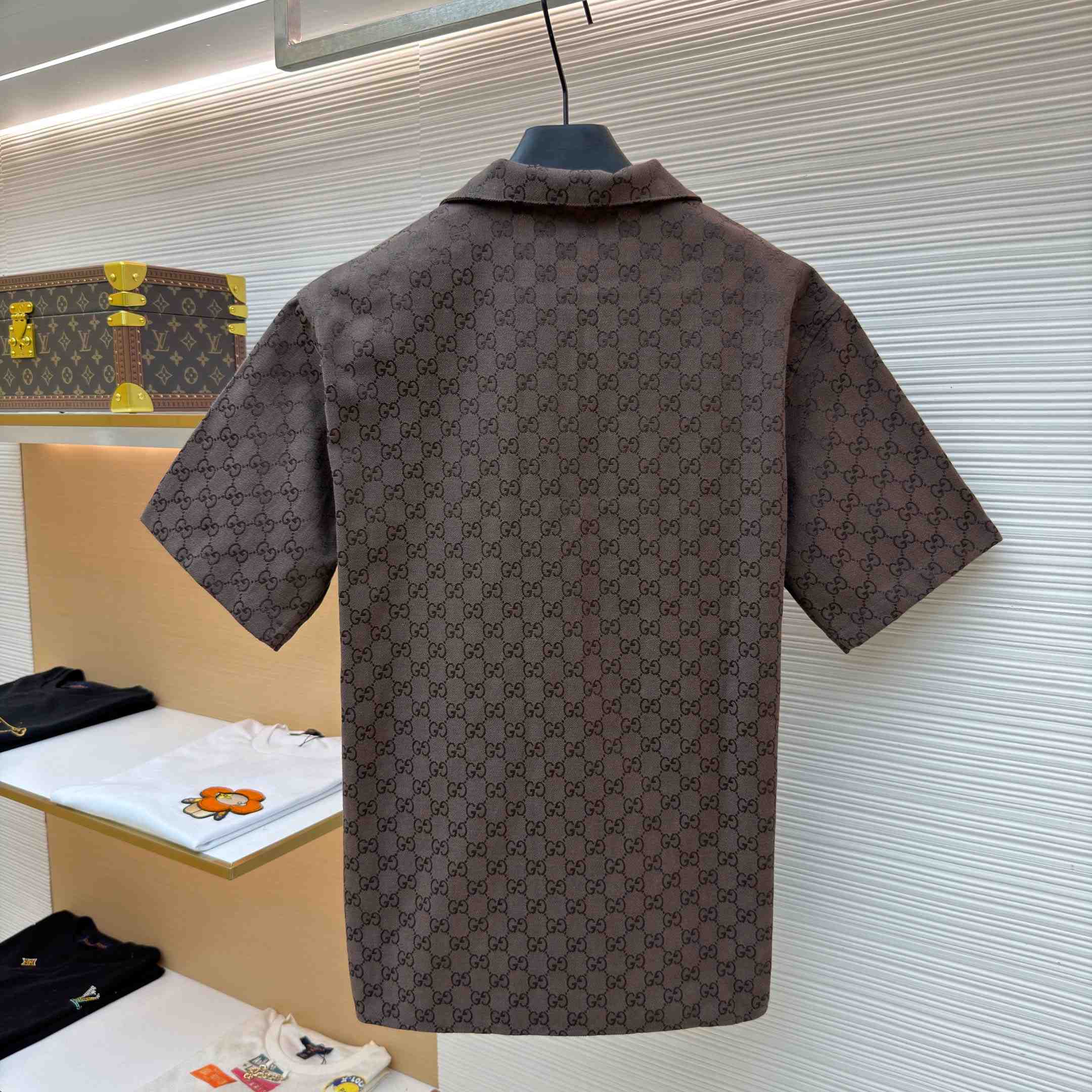 Gucci GG Canvas Linen Blend Bowling Shirt - DesignerGu