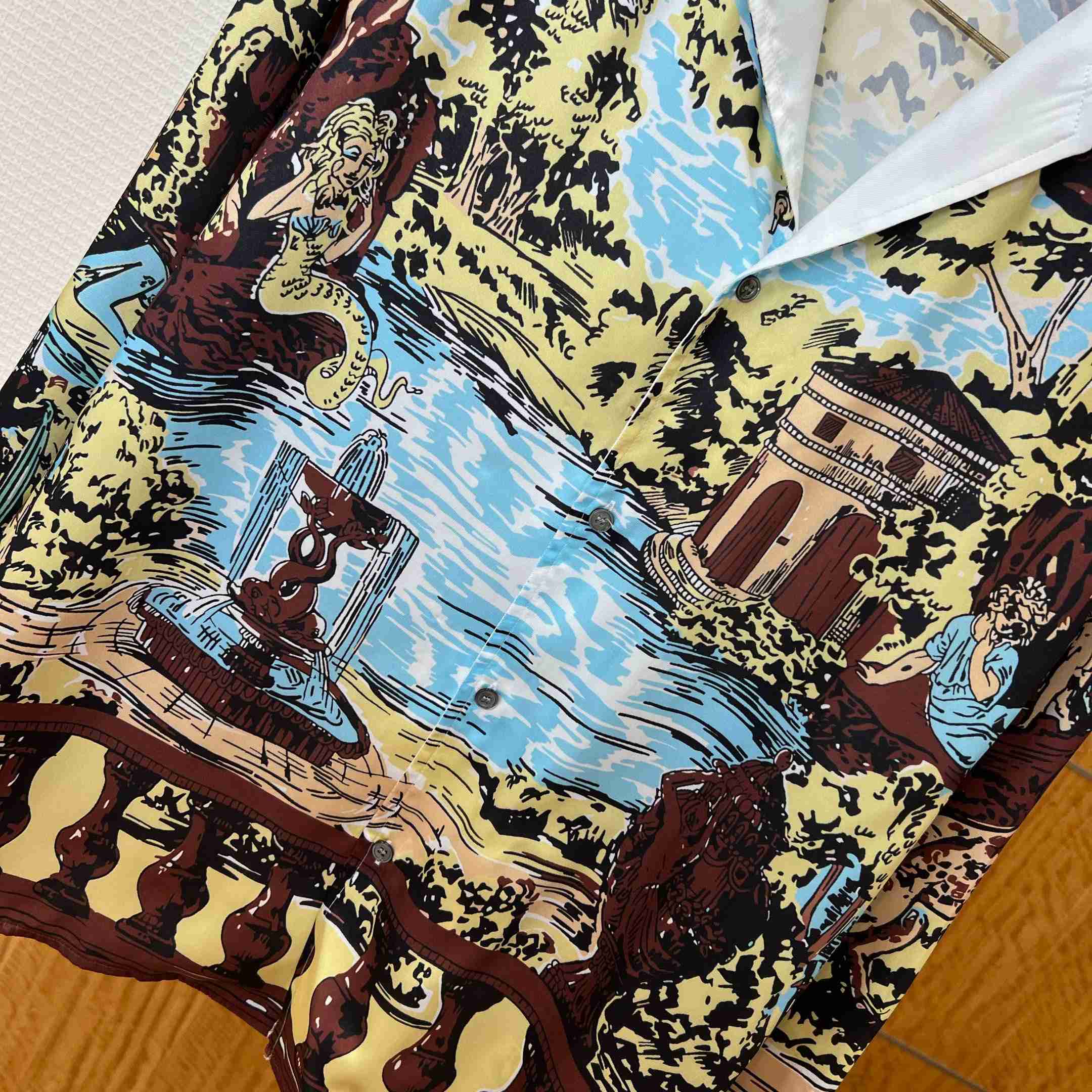 Versace Printed Silk Twill Slim Shirt - DesignerGu