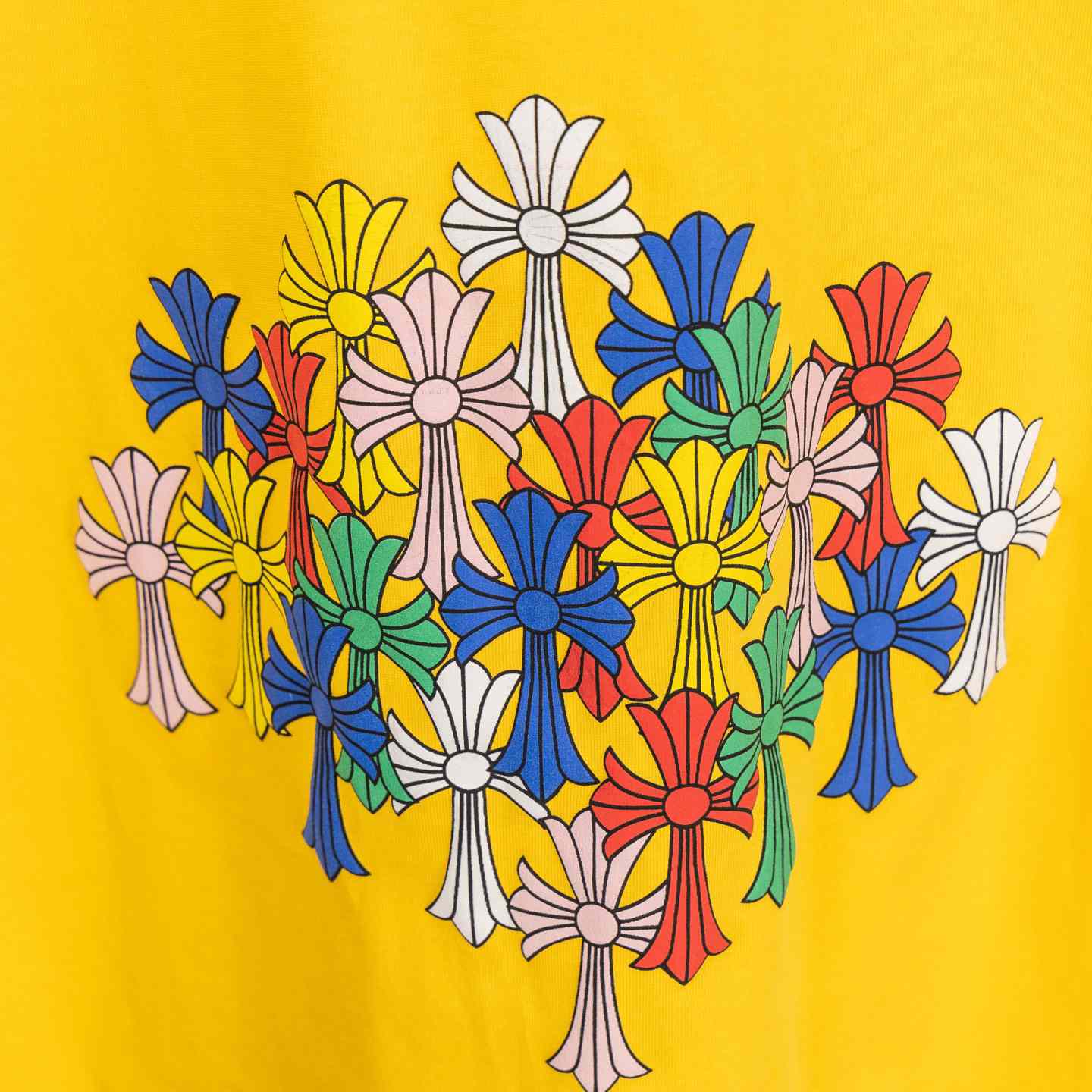 Chrome Hearts Multicolor Cross T-Shirt 'Yellow' - DesignerGu