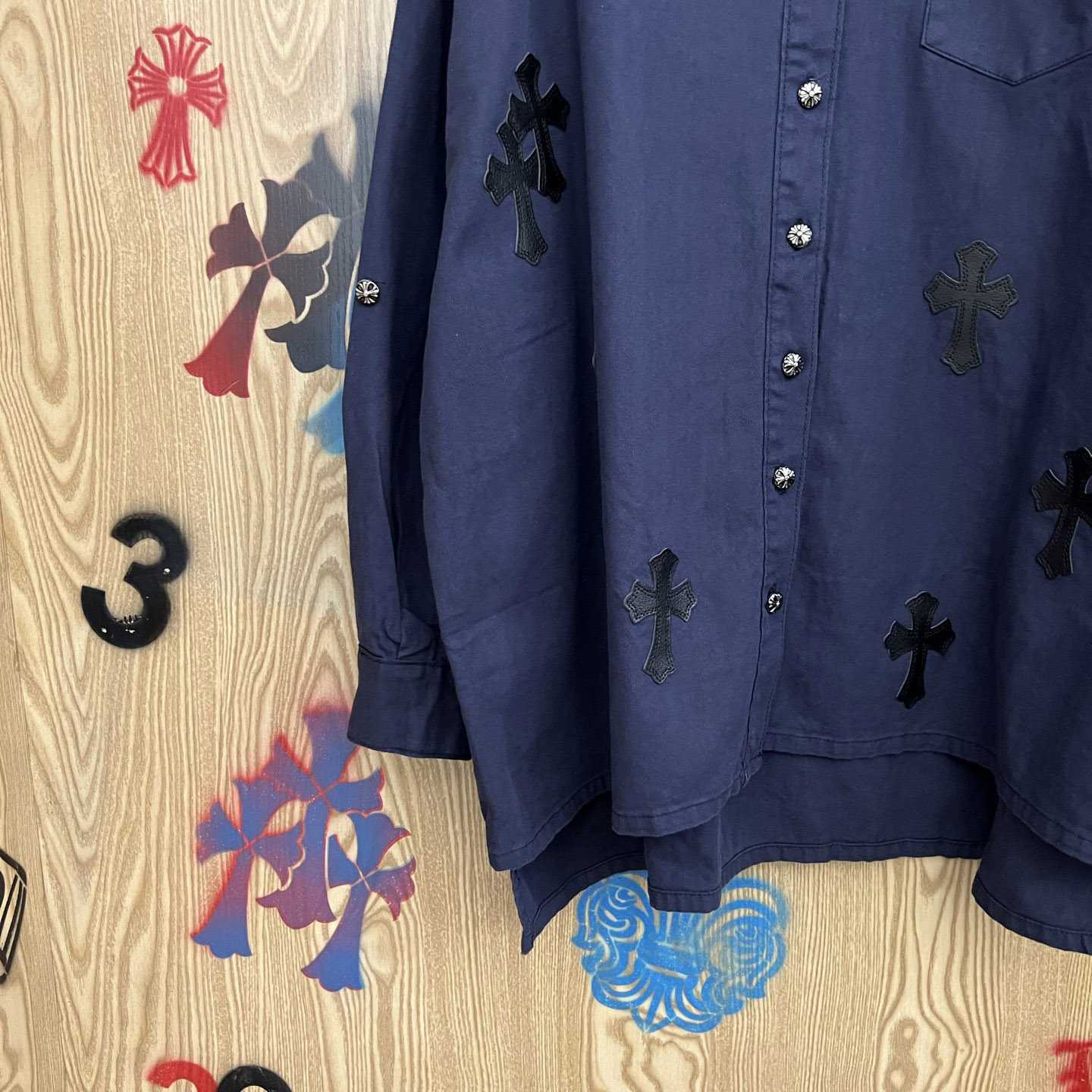 Chrome Hearts  Oversized Cross Patch Shirt - DesignerGu