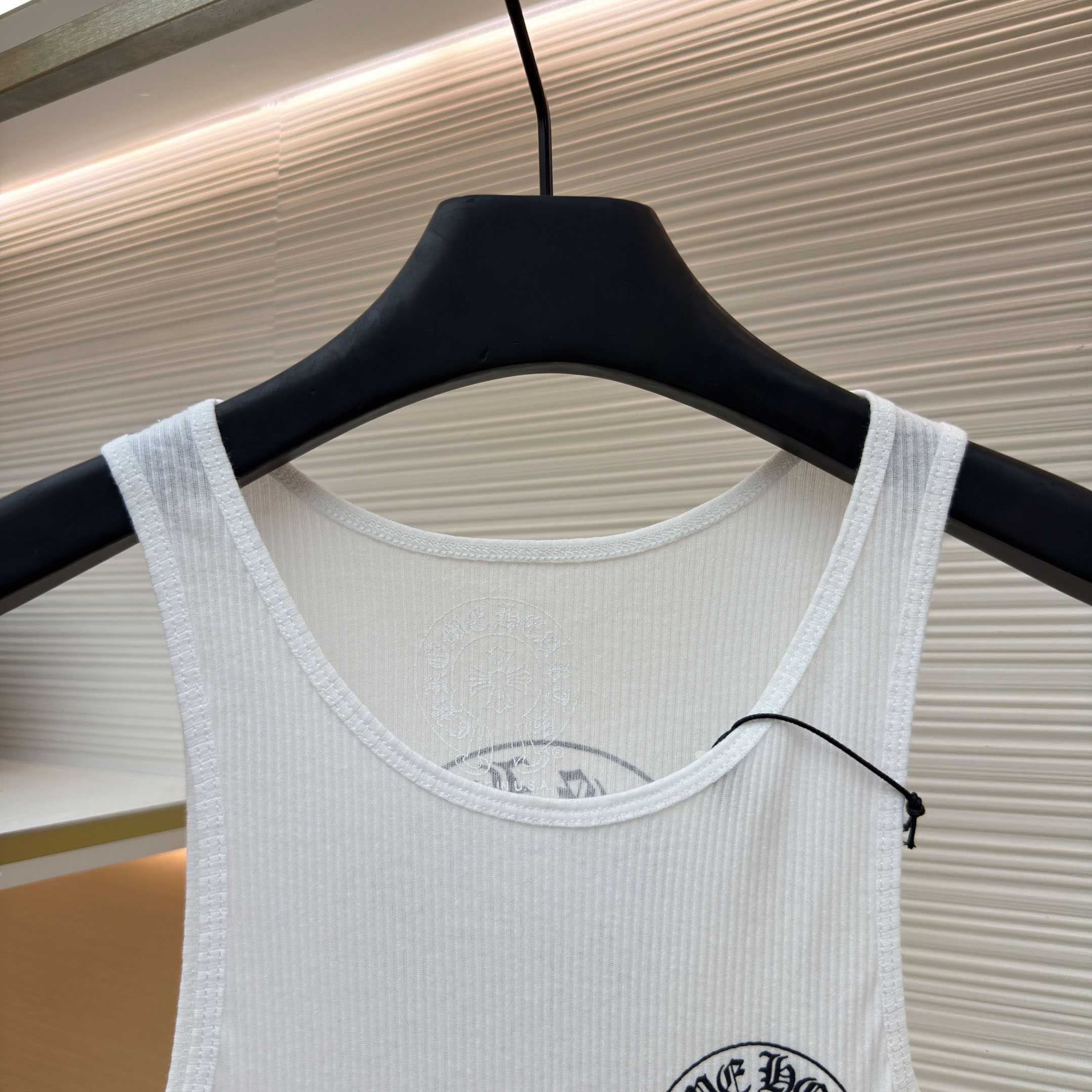 Chrome Hearts Horseshoe Logo White Tank Top - DesignerGu