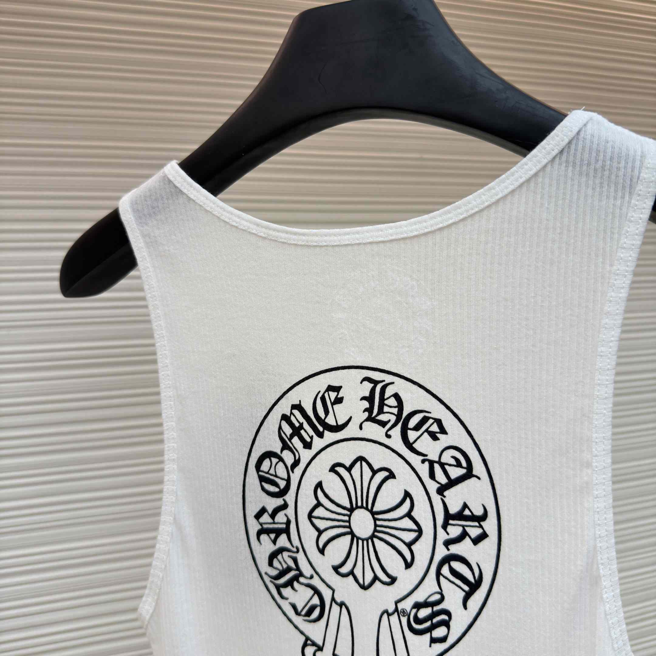 Chrome Hearts Horseshoe Logo White Tank Top - DesignerGu