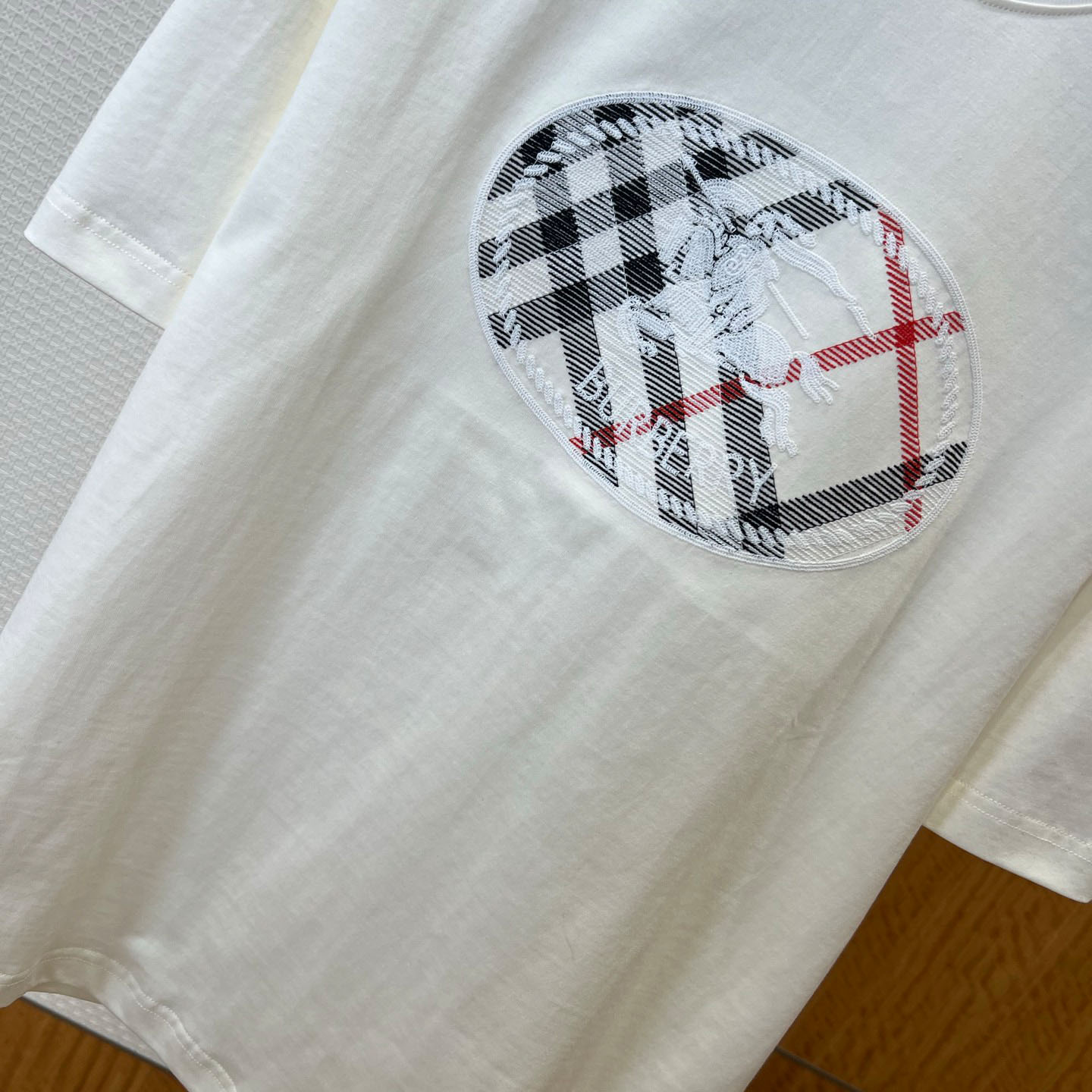 Burberry Check Knight Stamp Cotton T-shirt - DesignerGu