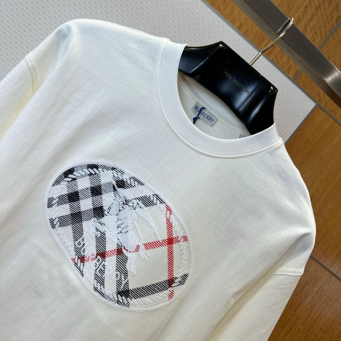 Burberry Check Knight Stamp Cotton T-shirt - DesignerGu