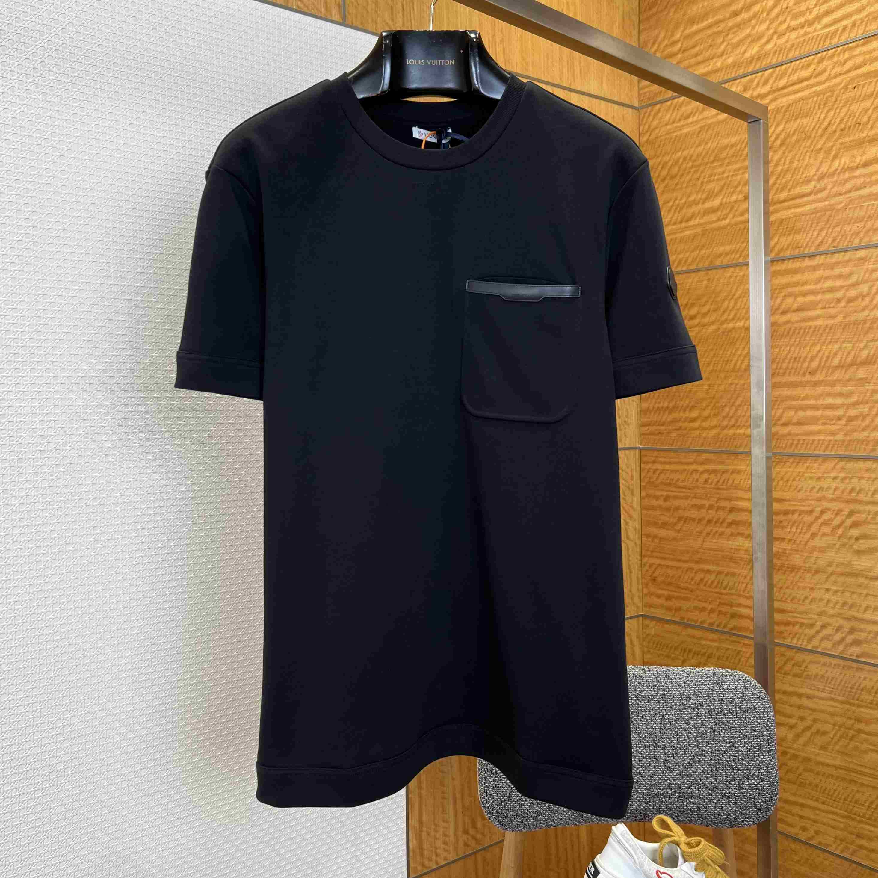 Moncler Leather-Trimmed Cotton T-Shirt - DesignerGu