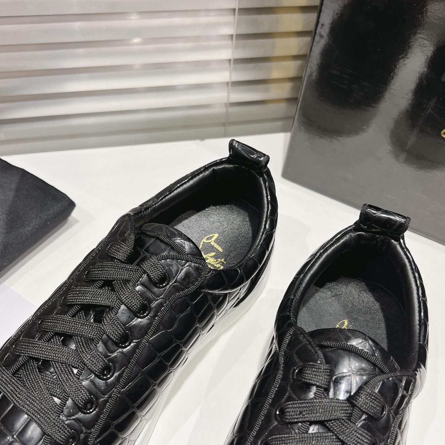 Christian Louboutin Rantulow Orlato Croc-Effect Low-Top Sneakers - DesignerGu