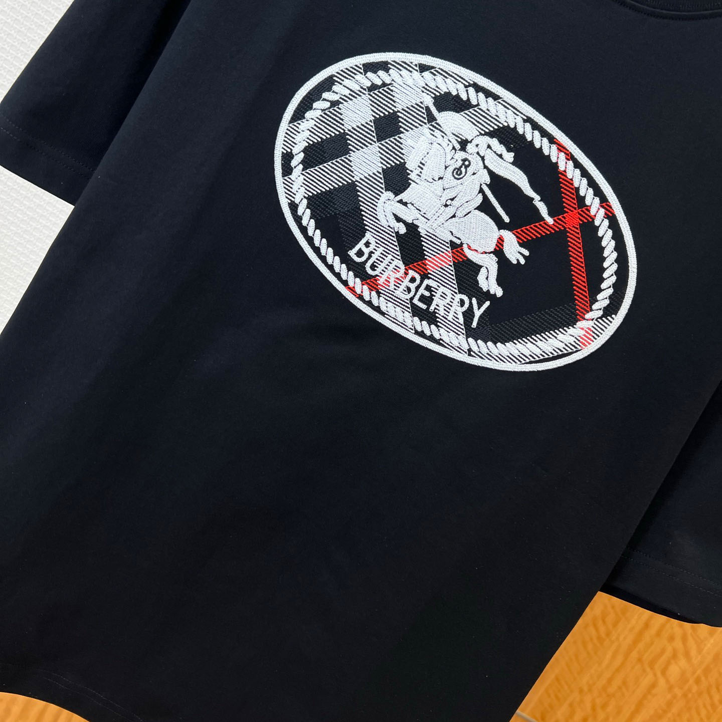 Burberry Check Knight Stamp Cotton T-shirt - DesignerGu