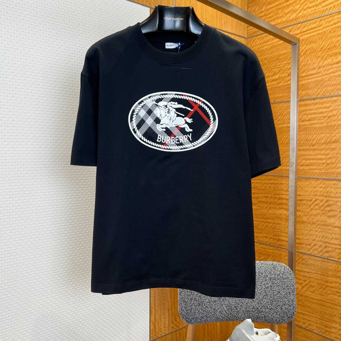 Burberry Check Knight Stamp Cotton T-shirt - DesignerGu