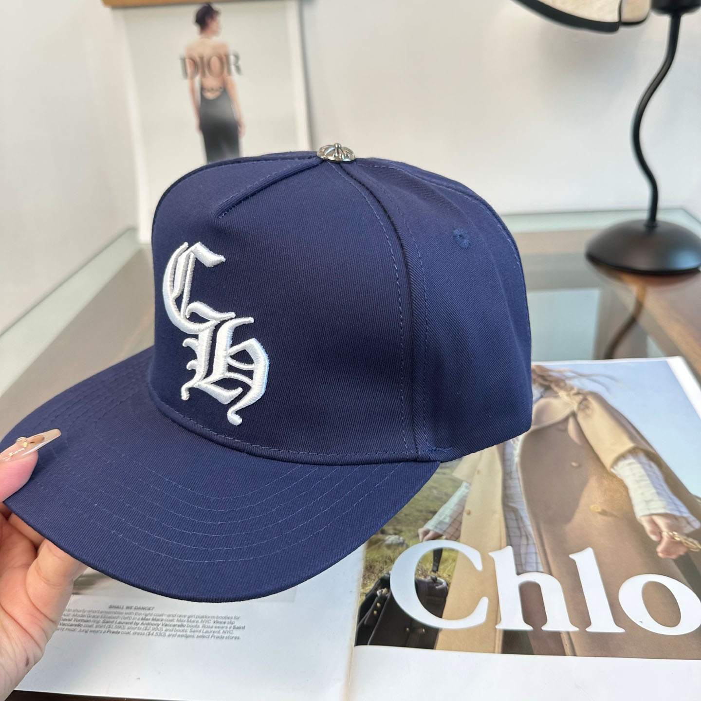 Chrome Hearts CH Trucker Hat 'Navy' - DesignerGu