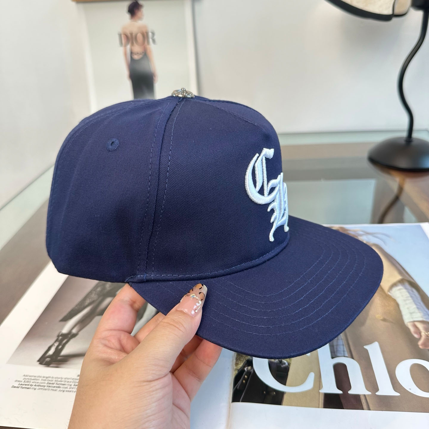 Chrome Hearts CH Trucker Hat 'Navy' - DesignerGu