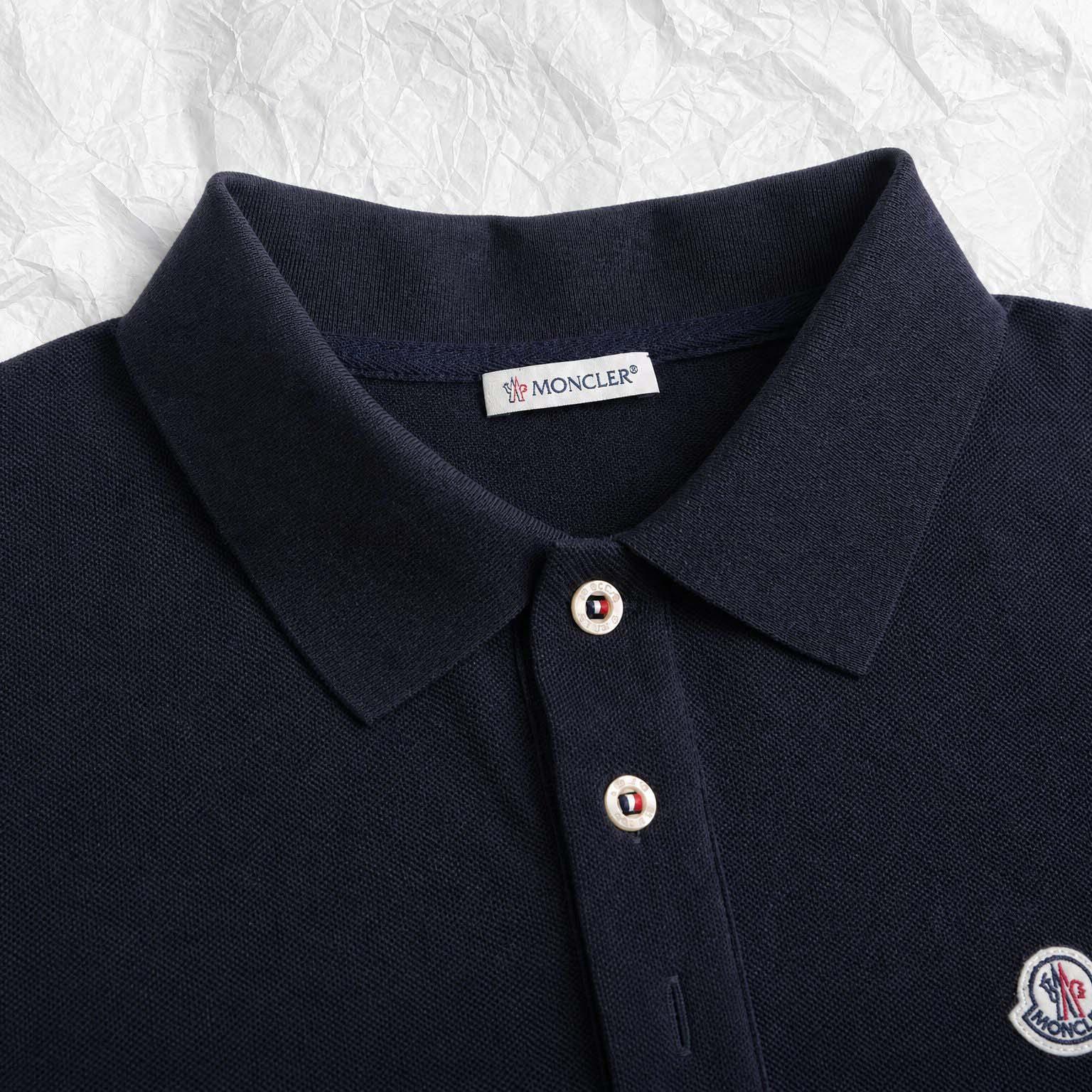 Moncler Logo Patch Cotton Polo Shirt - DesignerGu