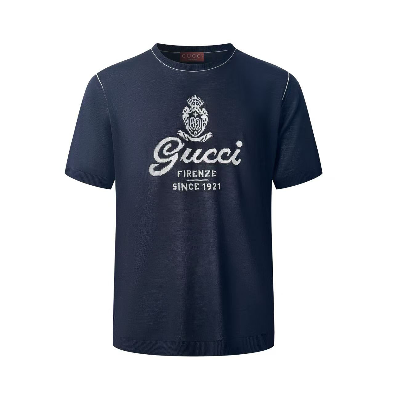Gucci Knit Silk Linen T-shirt With Intarsia - DesignerGu