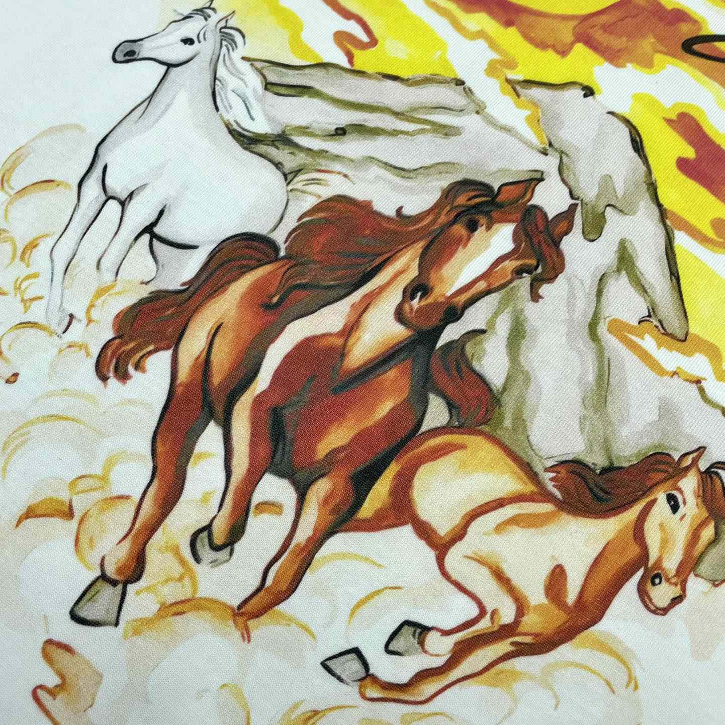 Casablanca Chevaux Sauvages-Print Organic-Cotton T-shirt C736 - DesignerGu