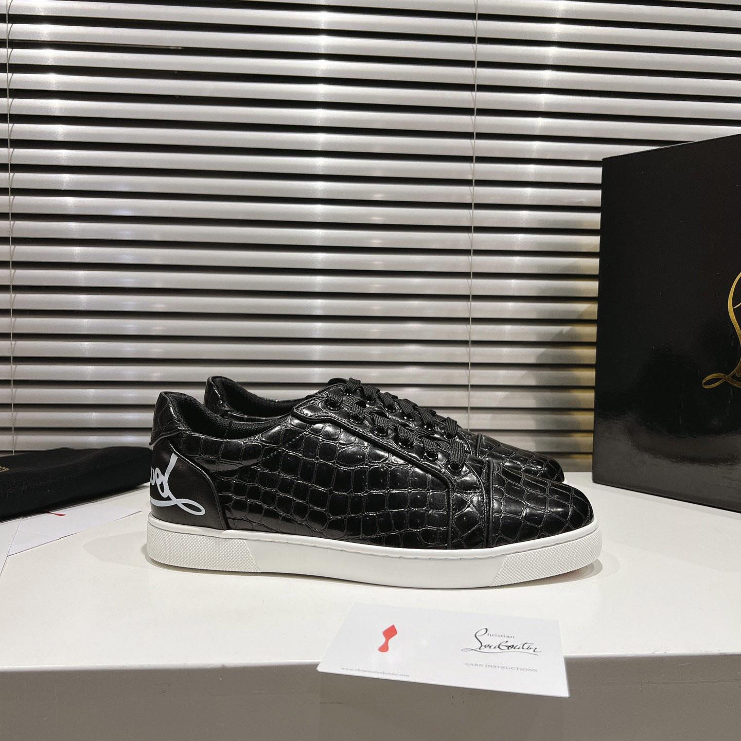 Christian Louboutin Fun Vieira Croc-Effect Leather Sneakers - DesignerGu