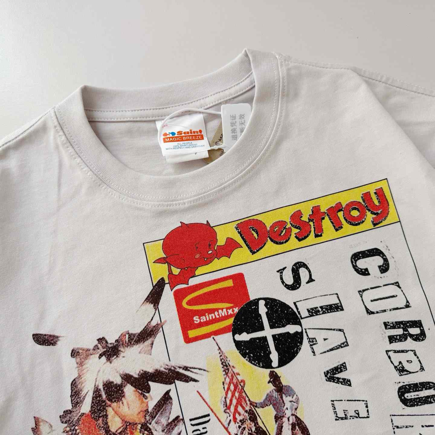 Saint Michael   'Destroy' SS T-Shirt In White - DesignerGu