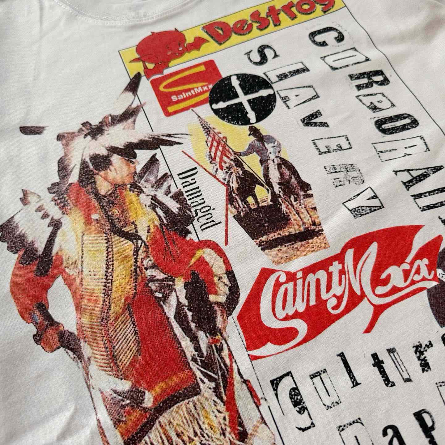 Saint Michael   'Destroy' SS T-Shirt In White - DesignerGu