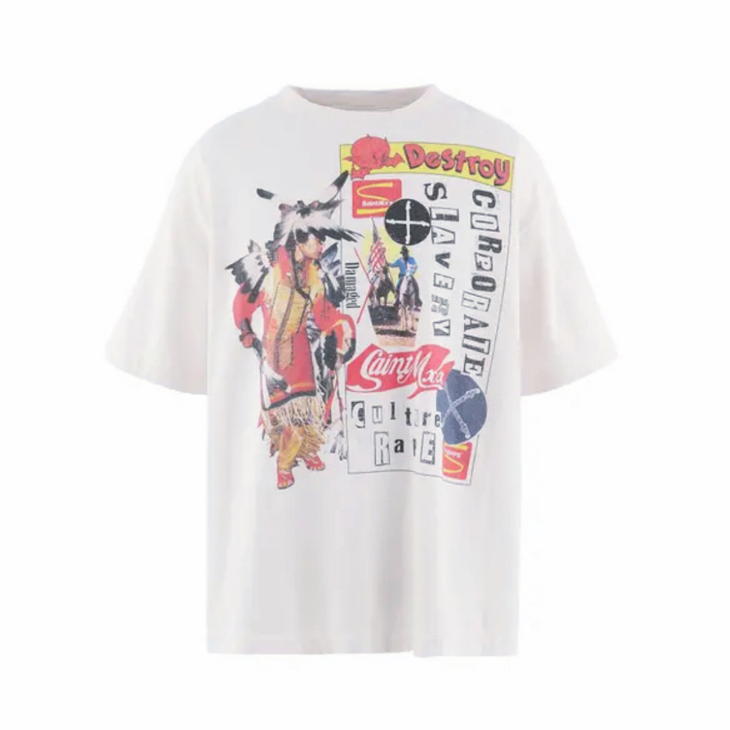Saint Michael   'Destroy' SS T-Shirt In White - DesignerGu