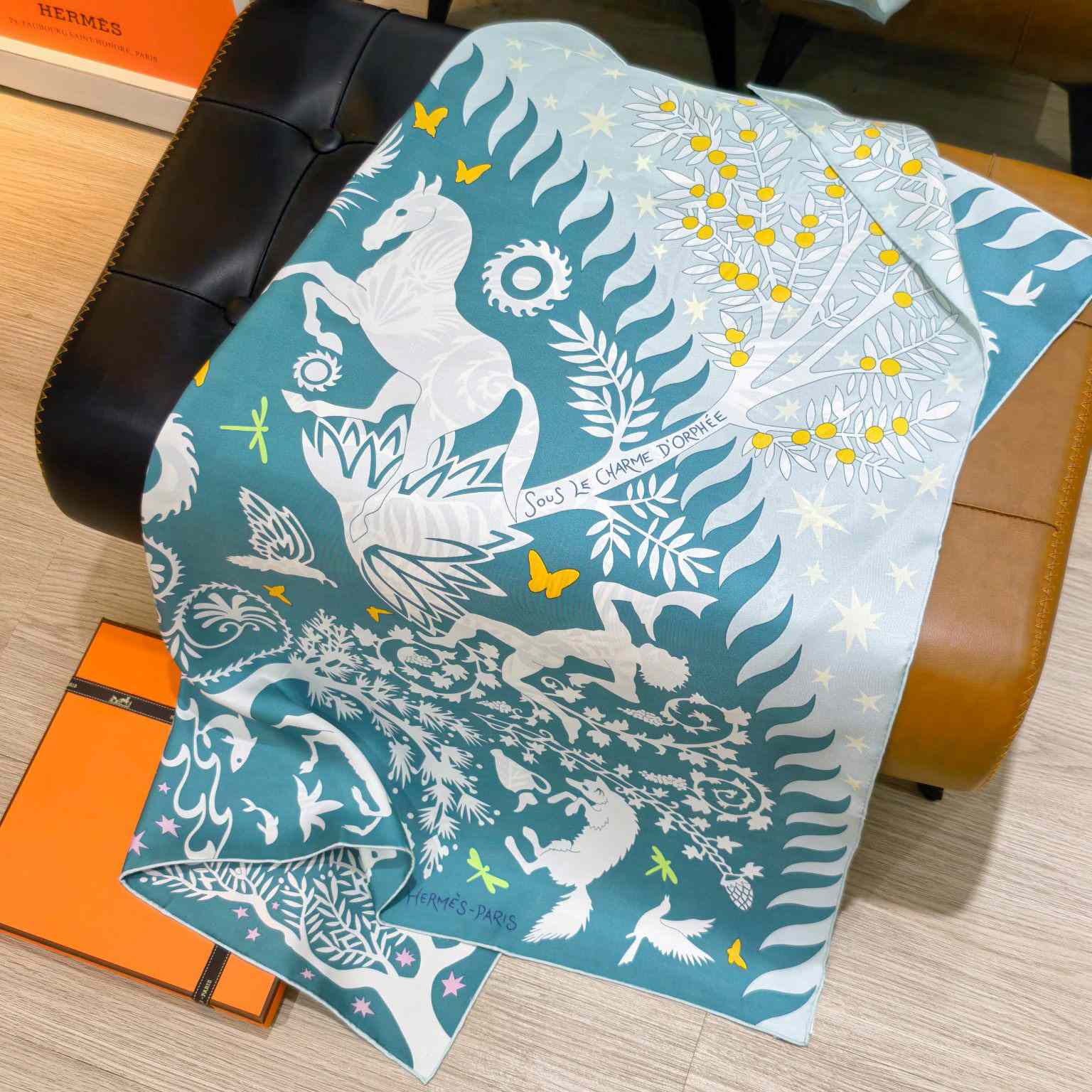 Hermes Sous le Charme D'Orphee Detail Scarf  - DesignerGu