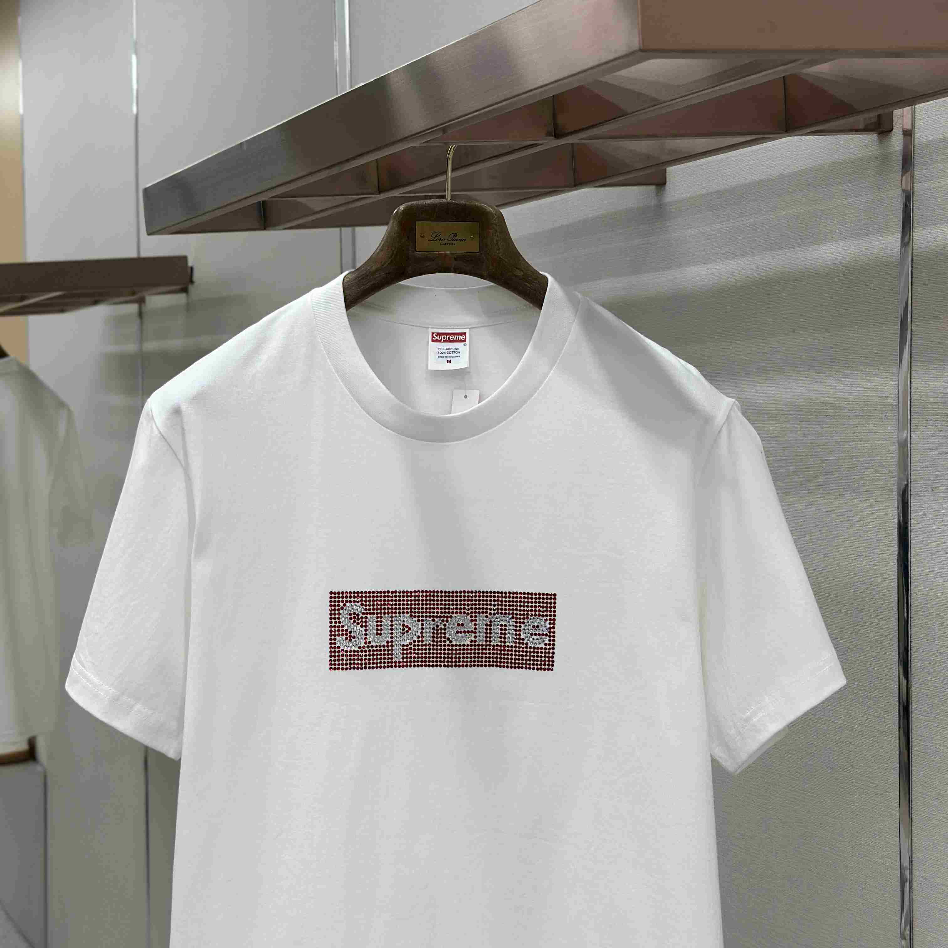Supreme x Swarovski Box Logo T-Shirt - DesignerGu